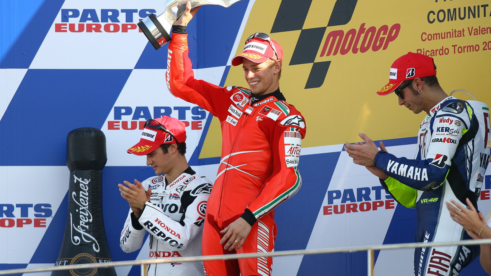 Stoner, Rossi, Pedrosa, Valencia MotoGP 2008