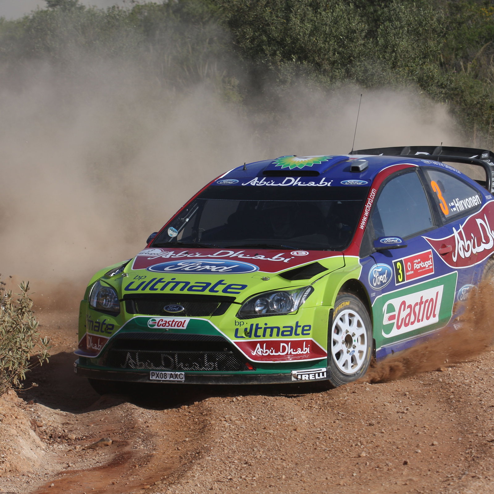 Mikko Hirvonen (FIN) Jarmo Lehtinen(FIN), Ford Focus RS WRC08, BP Ford Abu Dhabi World Rally Team