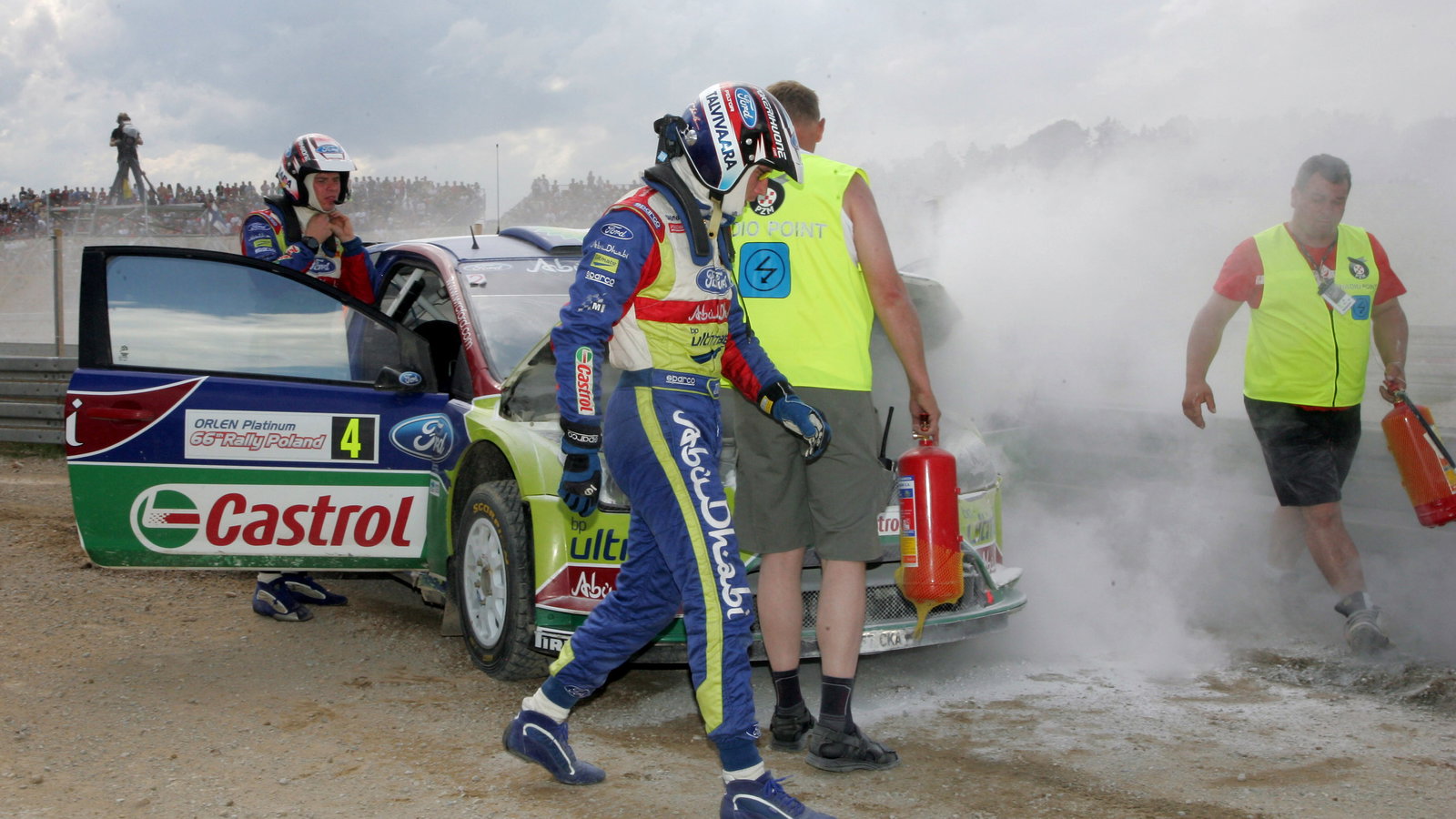 crash, Jari-Matti Latvala (FIN) Miikka Anttila(FIN), Ford Focus RS WRC08, BP Ford Abu Dhabi World Ra