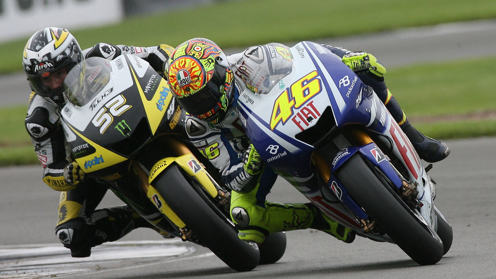 Toseland, Rossi overtake, British MotoGP Race 2009