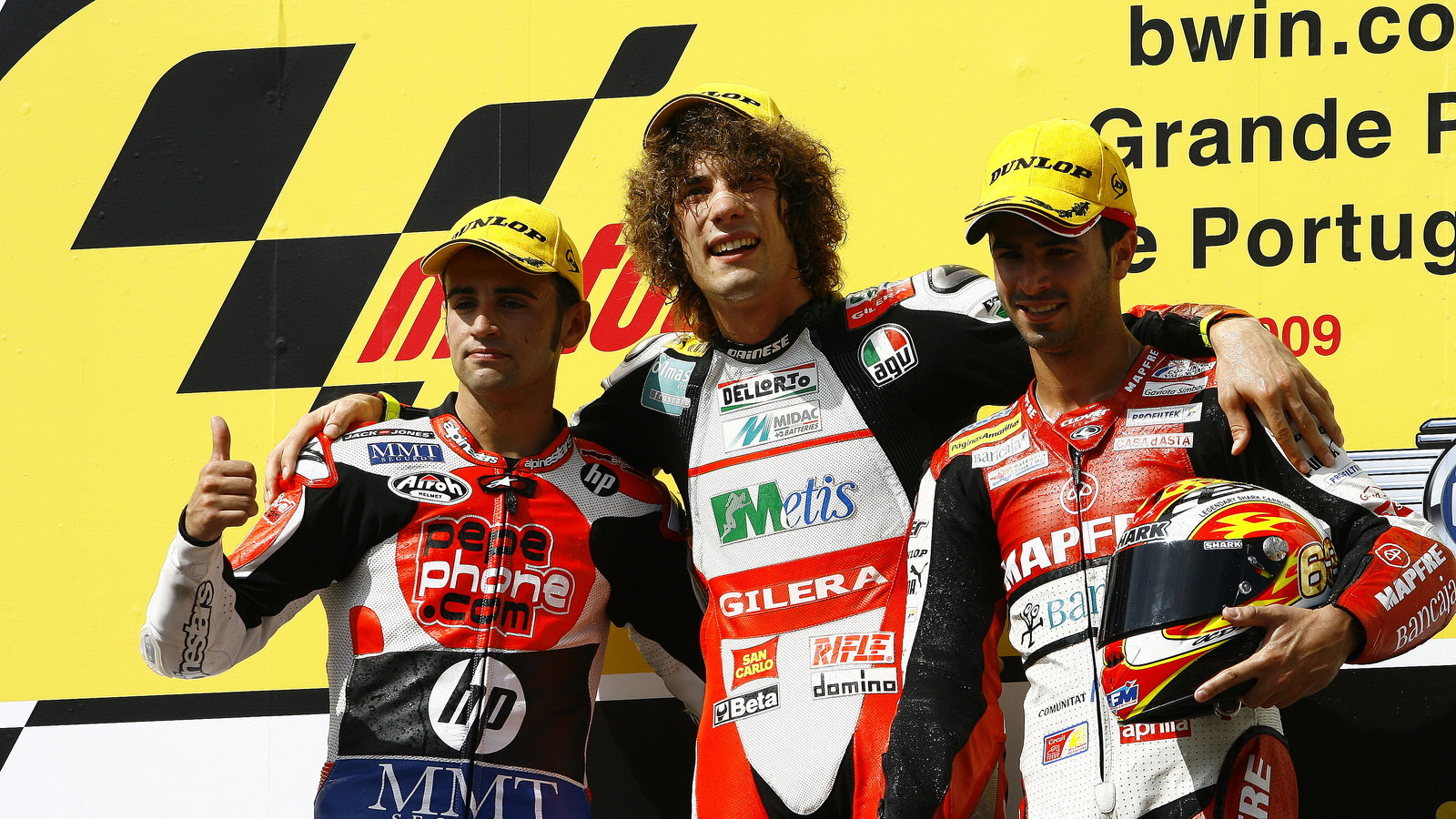 Barbera, Simoncelli, Di Meglio, Portuguese 250GP 2009