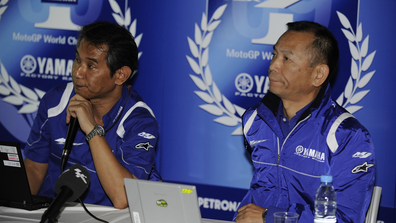 Nakajima and Furusawa, Yamaha technical presentation, Valencia MotoGP 2009