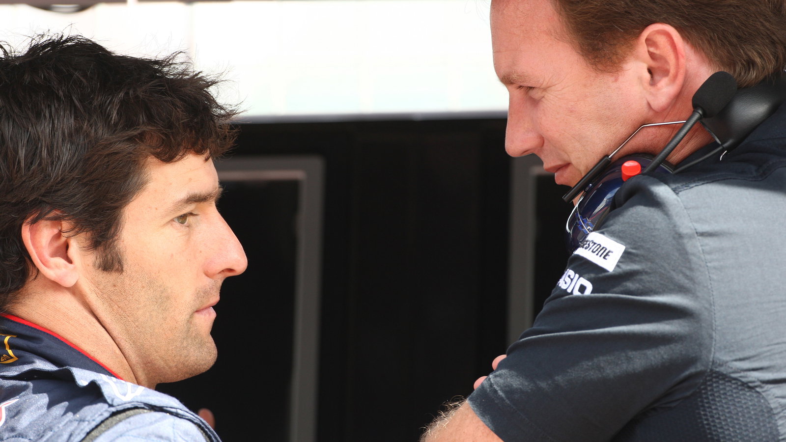 Saturday Practice, Mark Webber (AUS), Red Bull Racing, RB6 and Christian Horner (GBR), Red Bull Raci