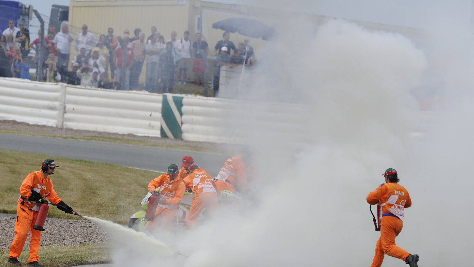 De Puniet crash, German MotoGP Race 2010
