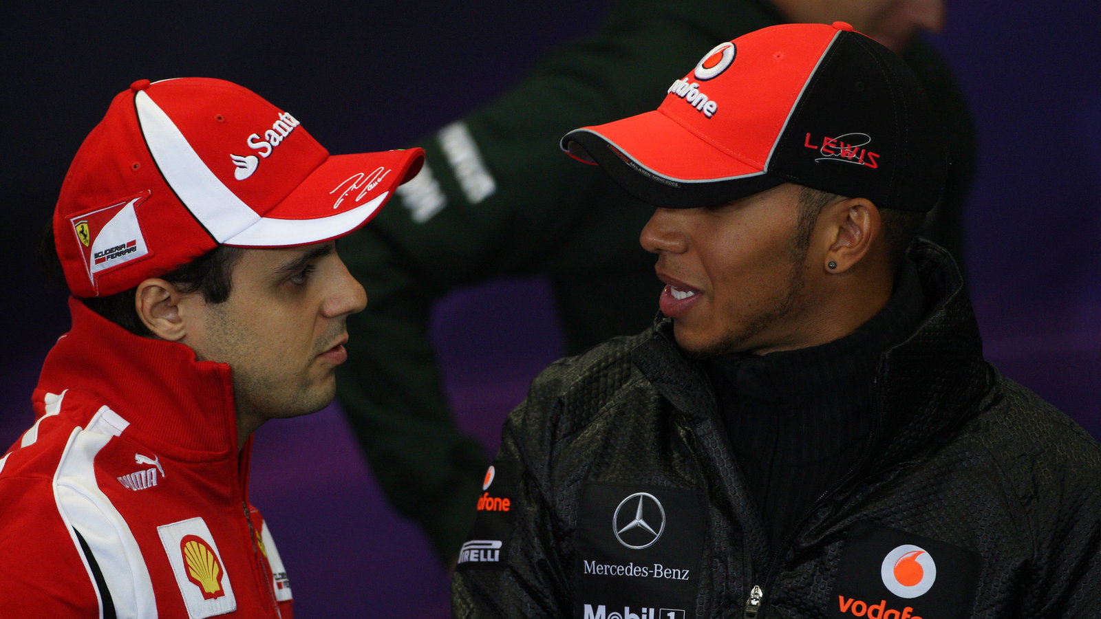 05.05.2011- Press conference, Felipe Massa (BRA), Scuderia Ferrari, F-150 Italia and Lewis Hamilton