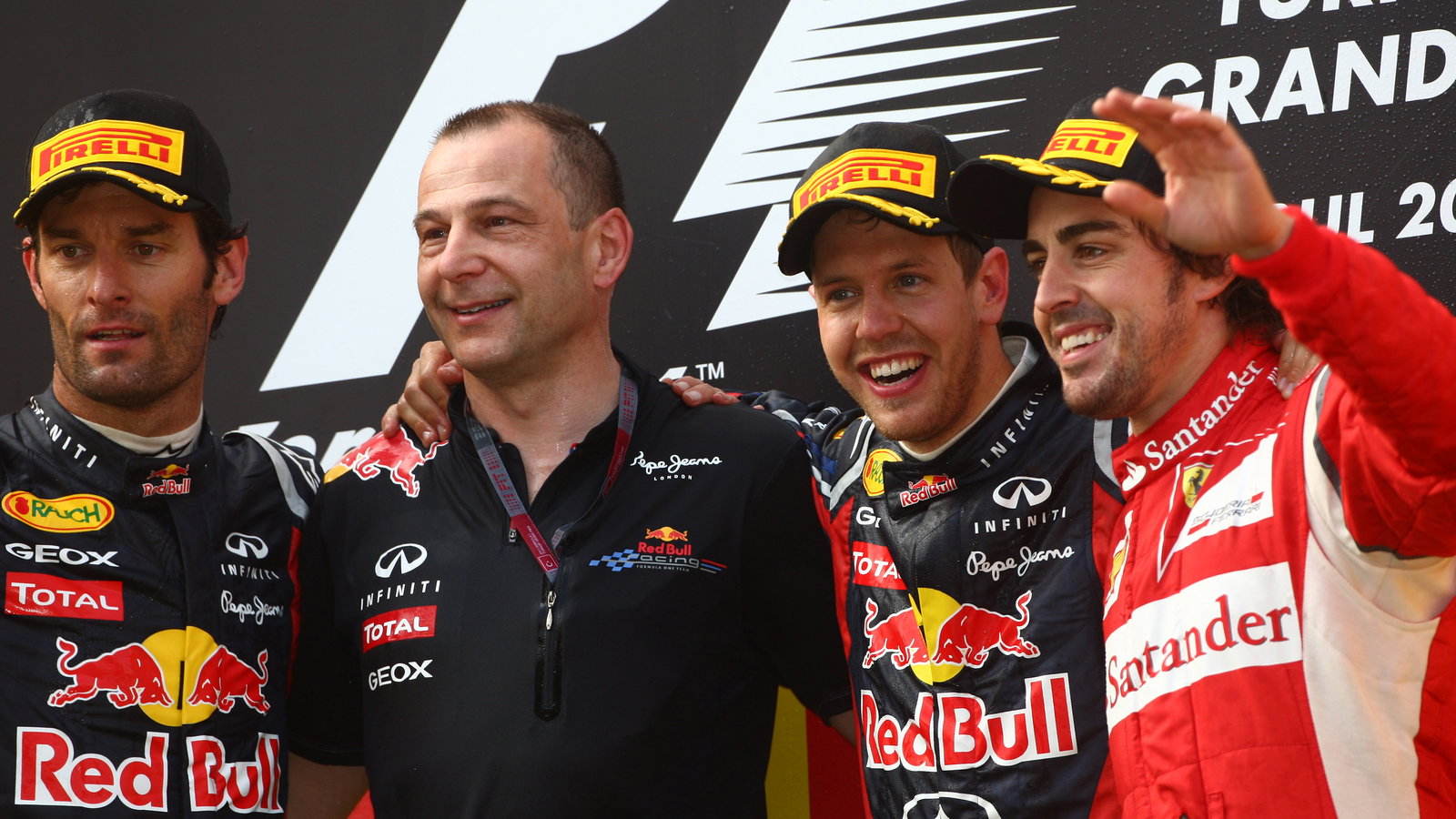 08.05.2011- Race, Sebastian Vettel (GER), Red Bull Racing, RB7 race winner, Mark Webber (AUS), Red B