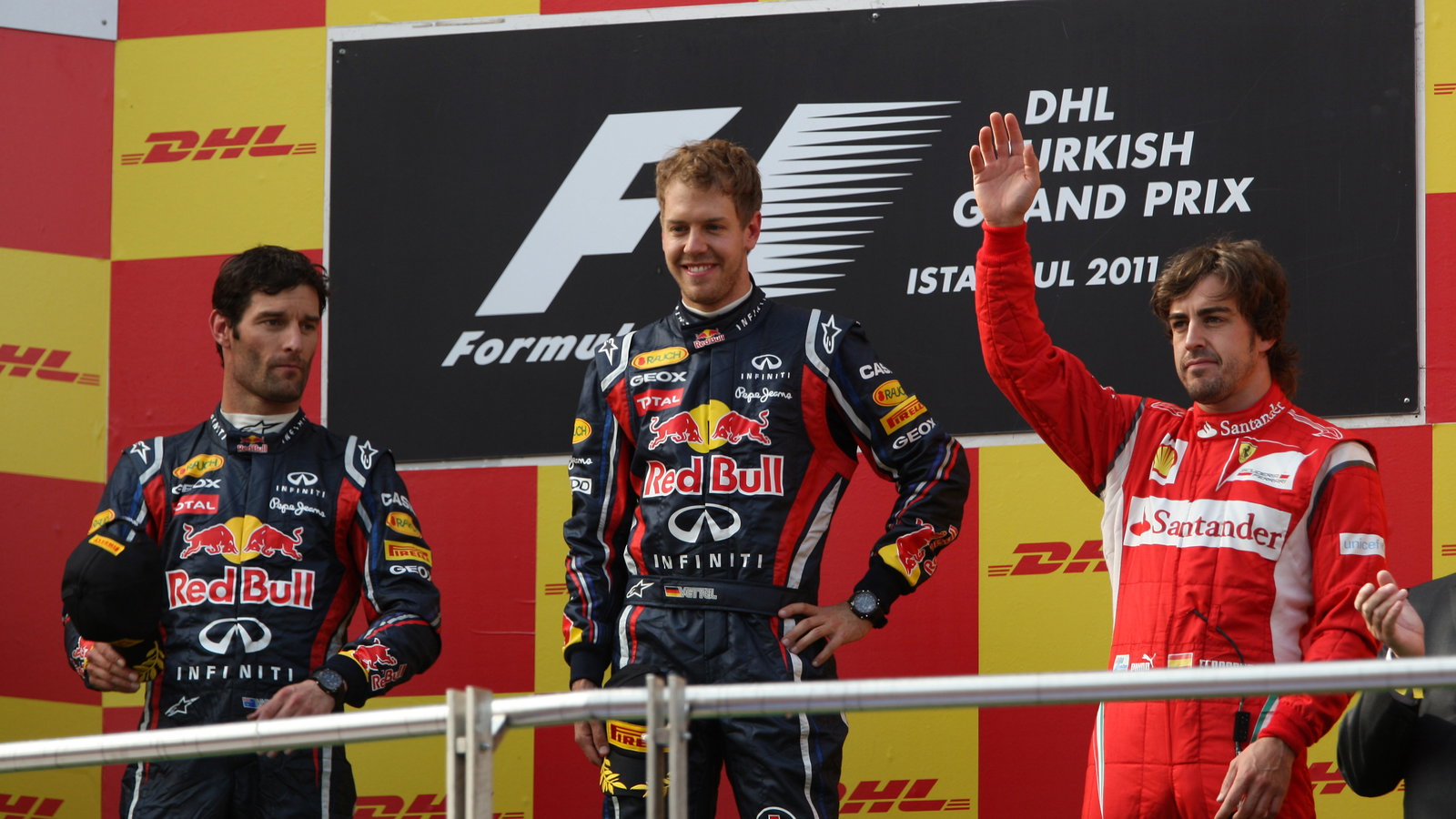 08.05.2011- Race, Sebastian Vettel (GER), Red Bull Racing, RB7 race winner, Mark Webber (AUS), Red B