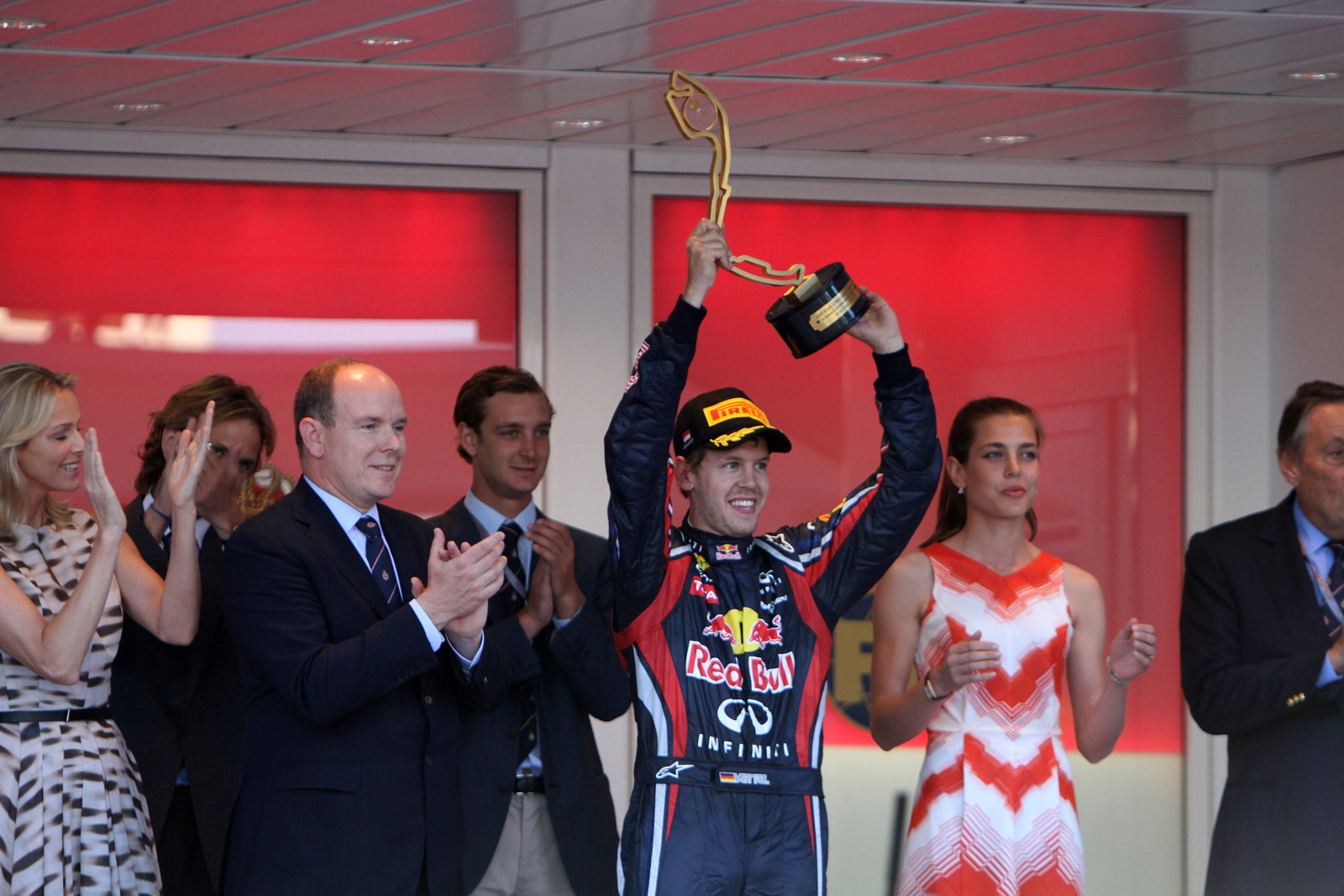 29.05.2011- Race, S.A.S. Prince Albert II and Sebastian Vettel (GER), Red Bull Racing, RB7 race winn