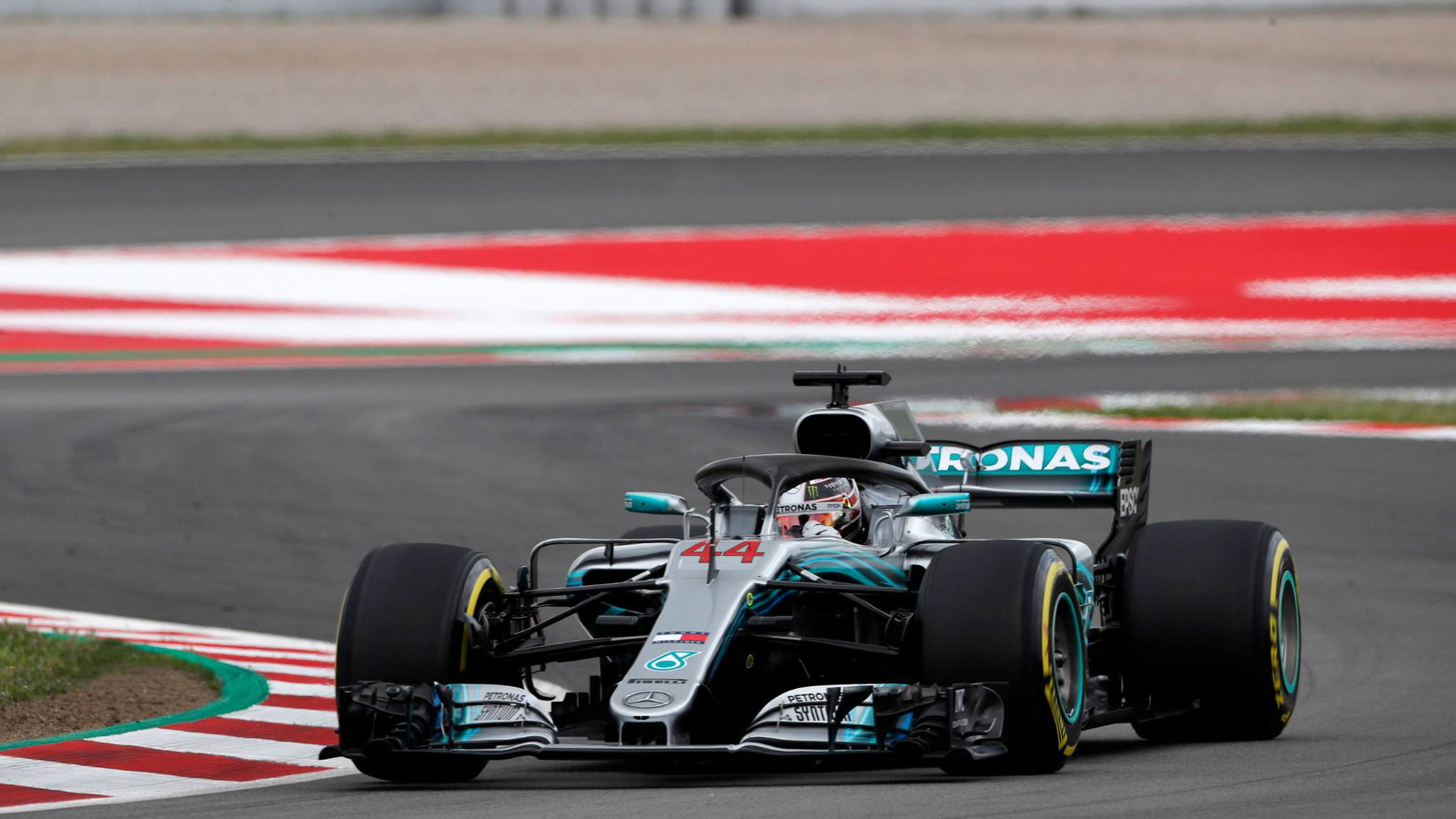 Lewis Hamilton charges to Spanish GP pole as Mercedes locks out front row