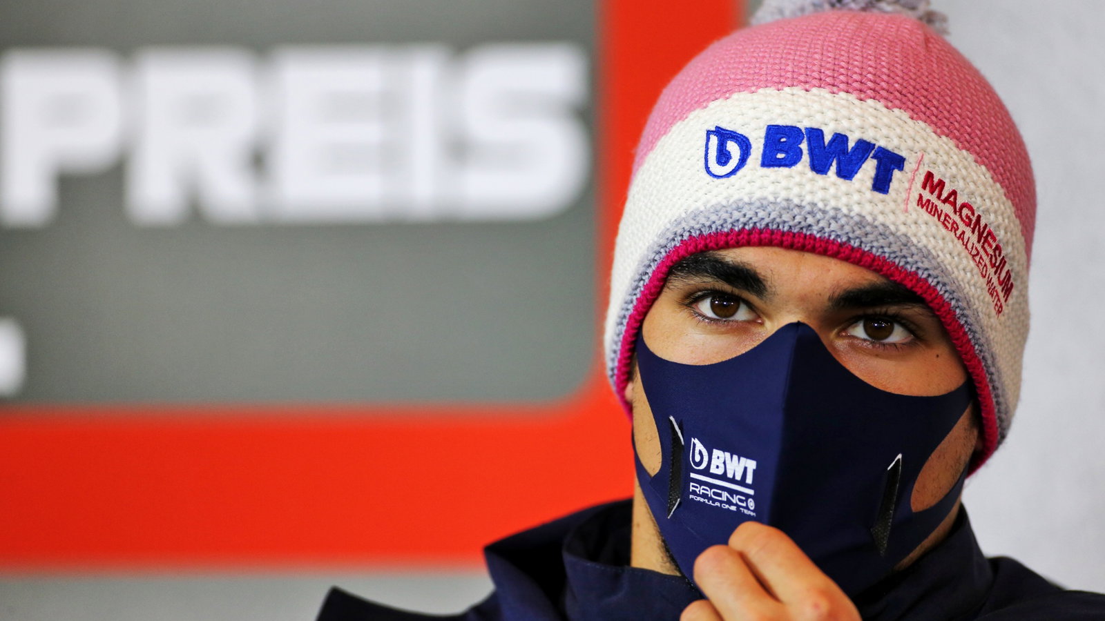 Lance Stroll (CDN) Racing Point F1 Team in the FIA Press Conference.