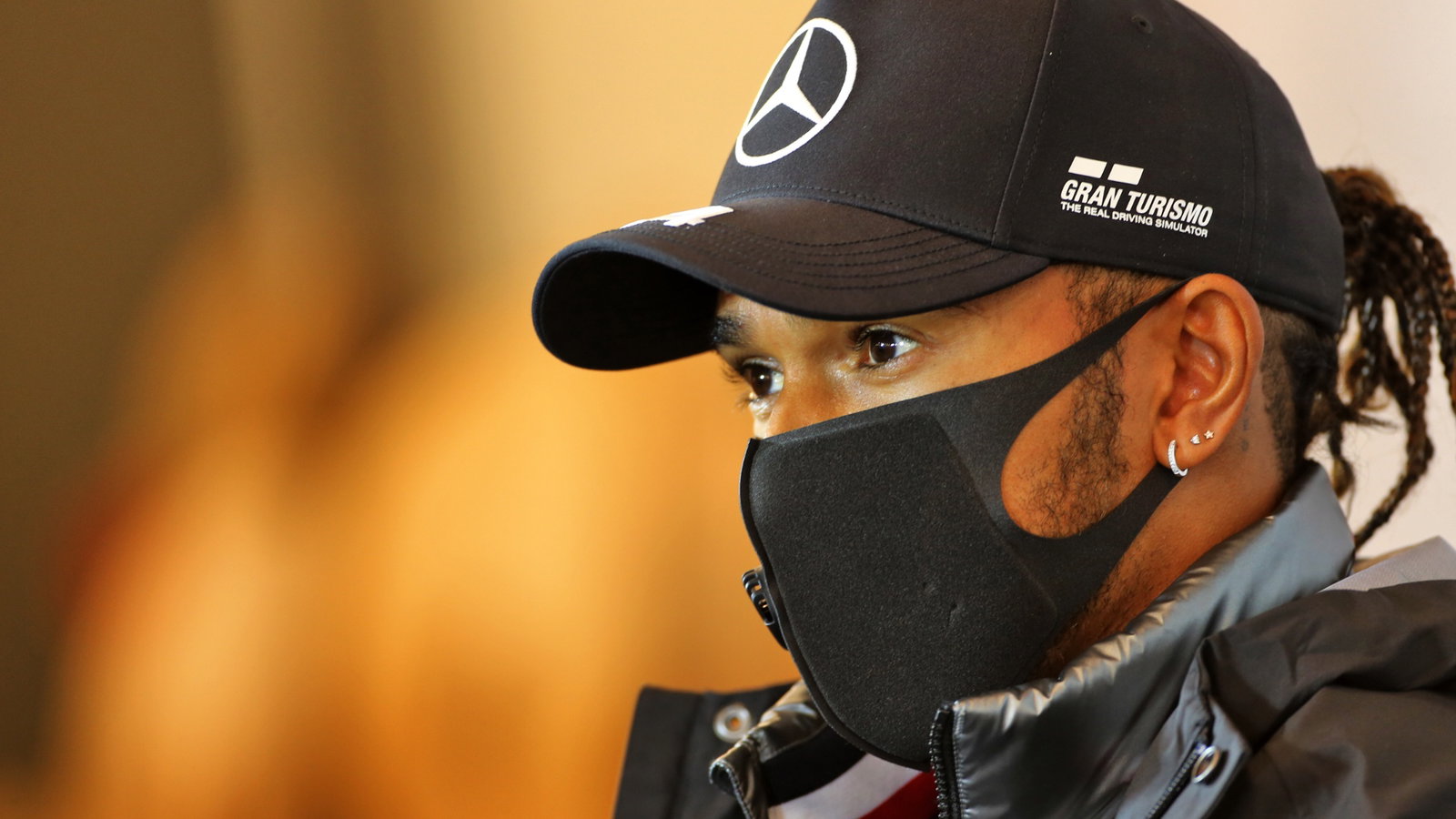 Lewis Hamilton (GBR) Mercedes AMG F1 in the FIA Press Conference.