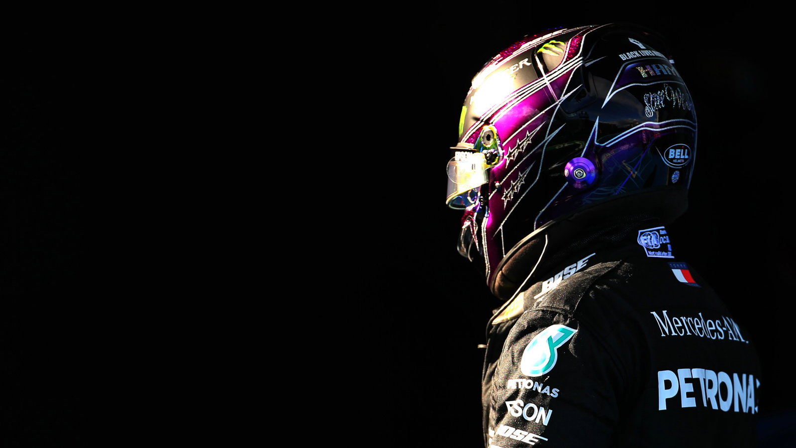 Lewis Hamilton (GBR) Mercedes AMG F1 in qualifying parc ferme.