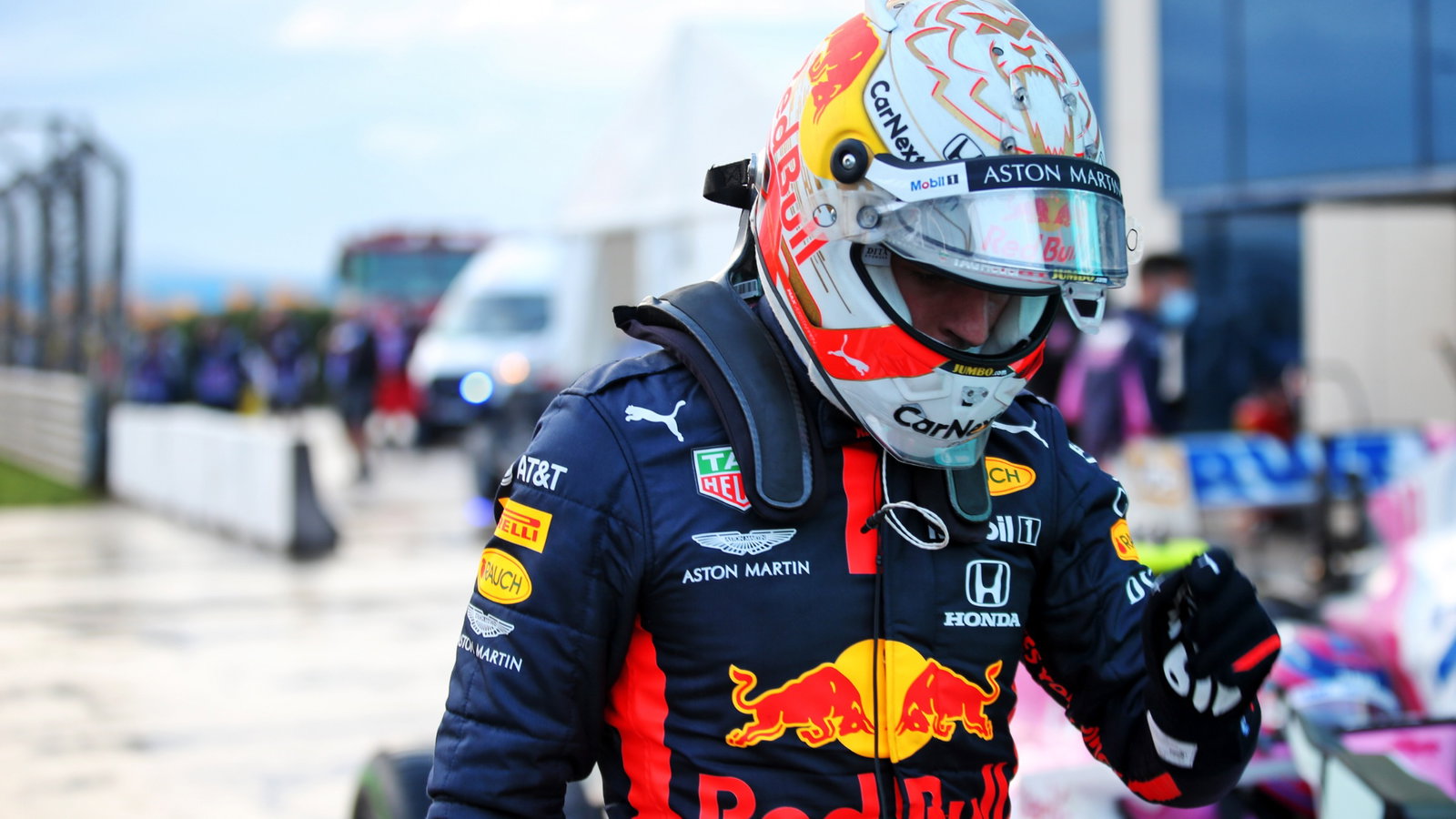 Second placed Max Verstappen (NLD) Red Bull Racing in qualifying parc ferme.