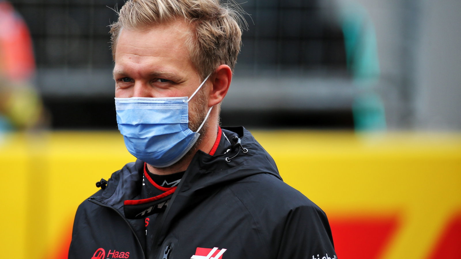 Kevin Magnussen (DEN) Haas F1 Team on the grid.