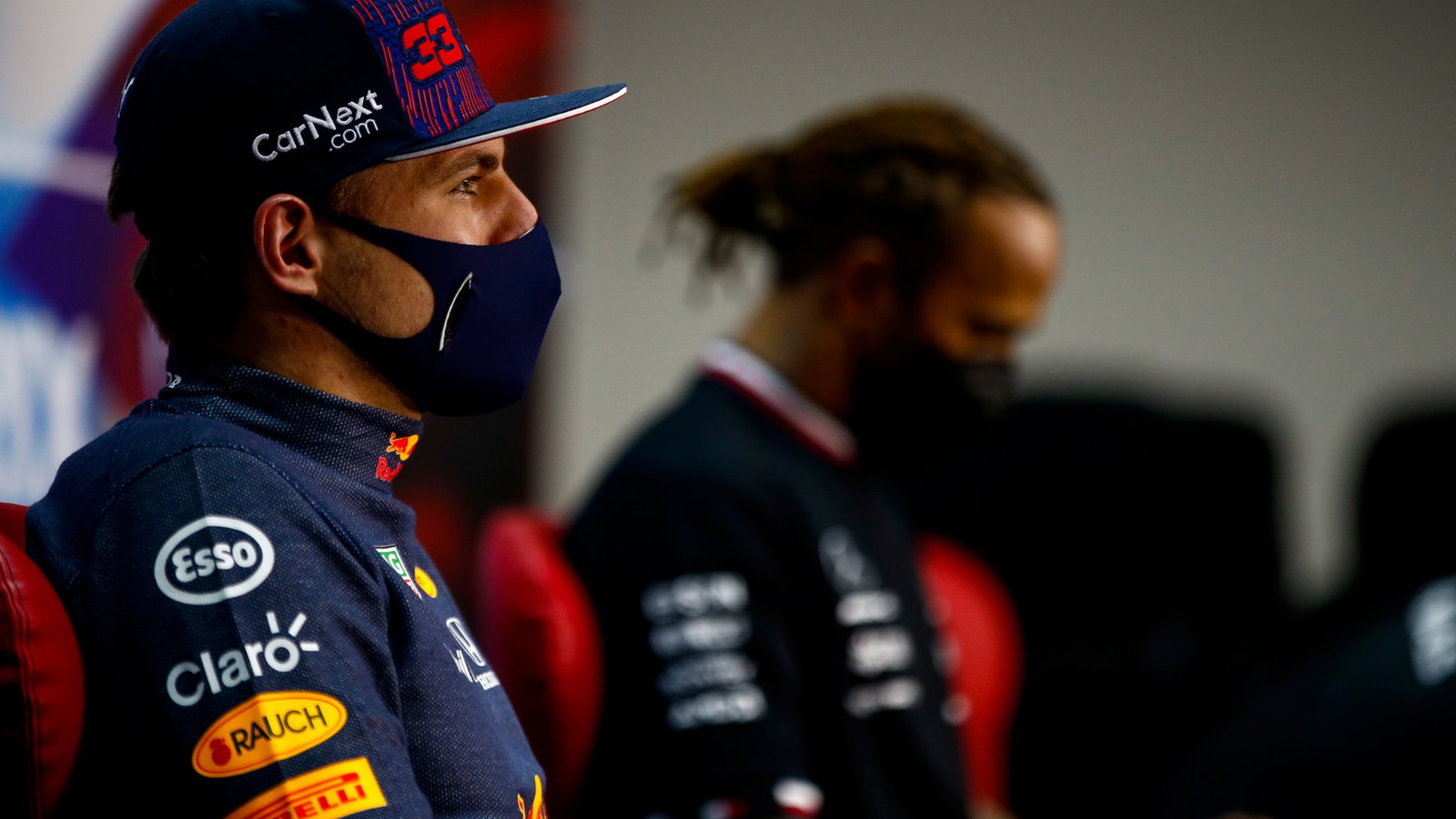Max Verstappen (NLD) Red Bull Racing in the post race FIA Press Conference.