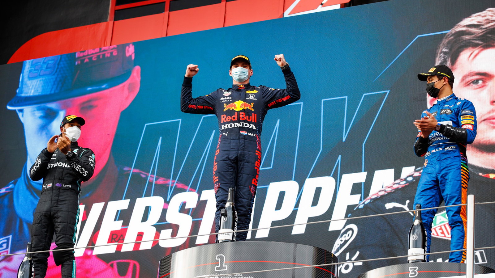 The podium (L to R): Lewis
