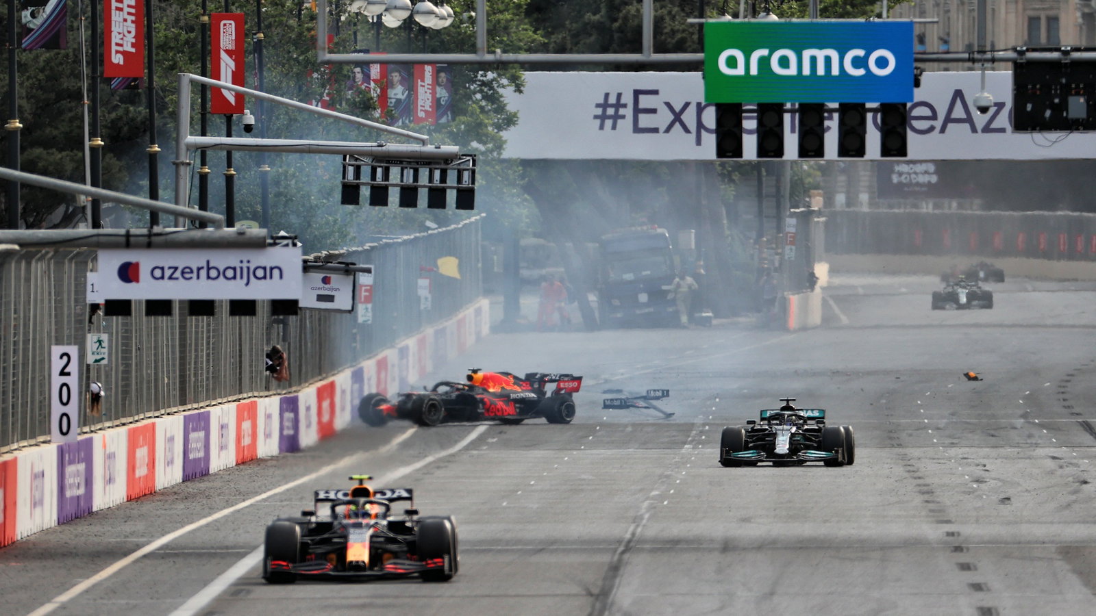 Max Verstappen (NLD) Red Bull Racing RB16B crashed out of the race.