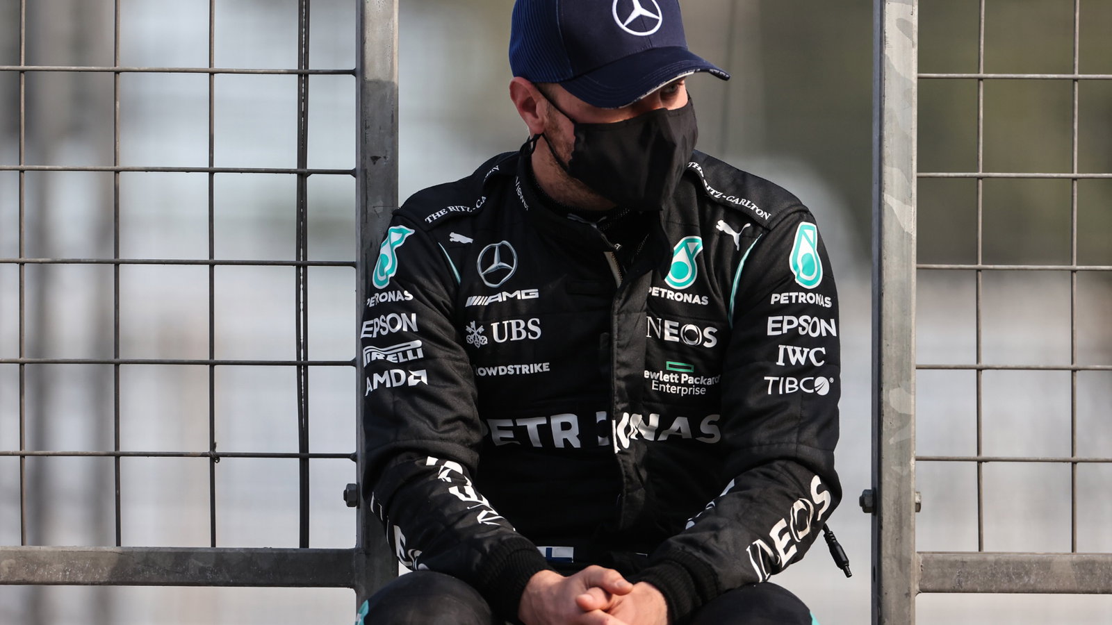 Valtteri Bottas (FIN) Mercedes AMG F1 in the pits while the race is stopped.