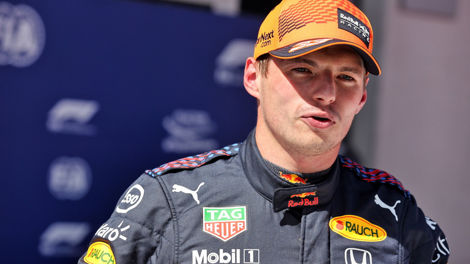 Pole sitter Max Verstappen (NLD) Red Bull Racing in qualifying parc ferme.