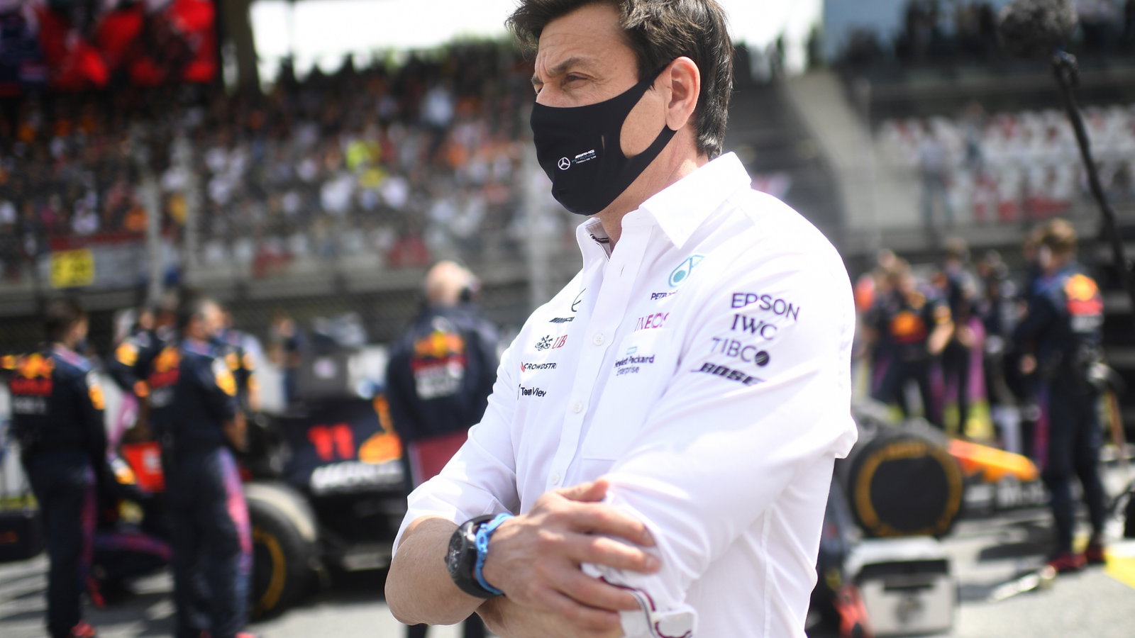 Toto Wolff (GER) Mercedes AMG F1 Shareholder and Executive Director on the grid.