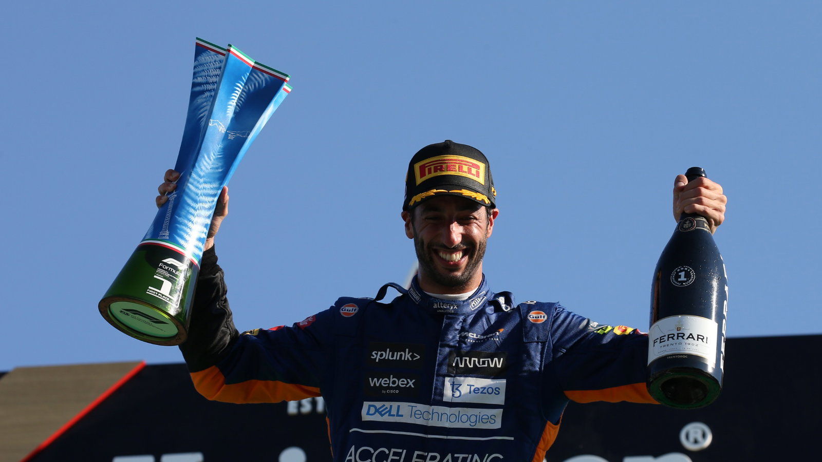 Daniel Ricciardo (AUS) McLaren MCL35M and Lando Norris (GBR) McLaren MCL35M.