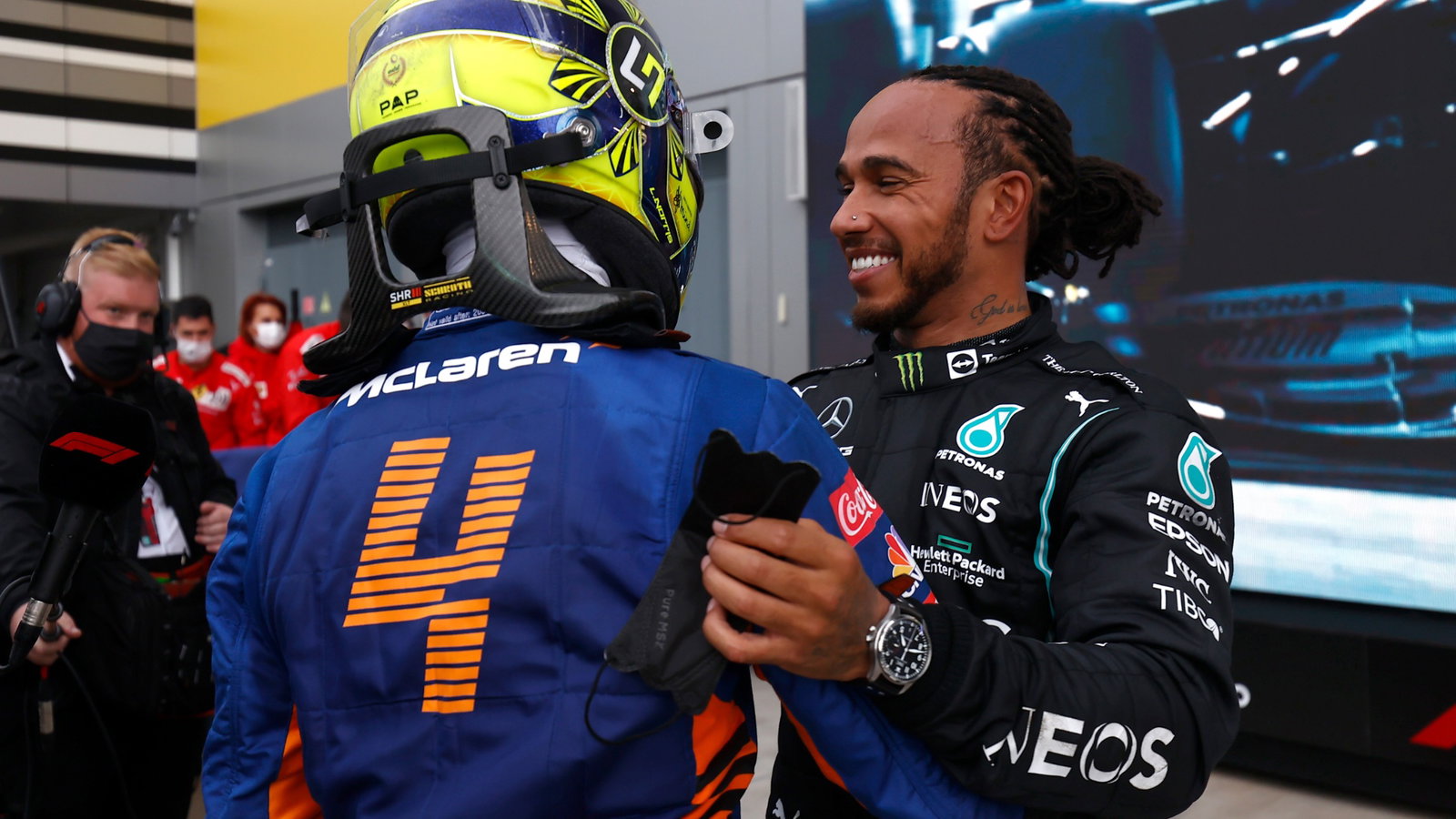 (L to R): Lando Norris (GB