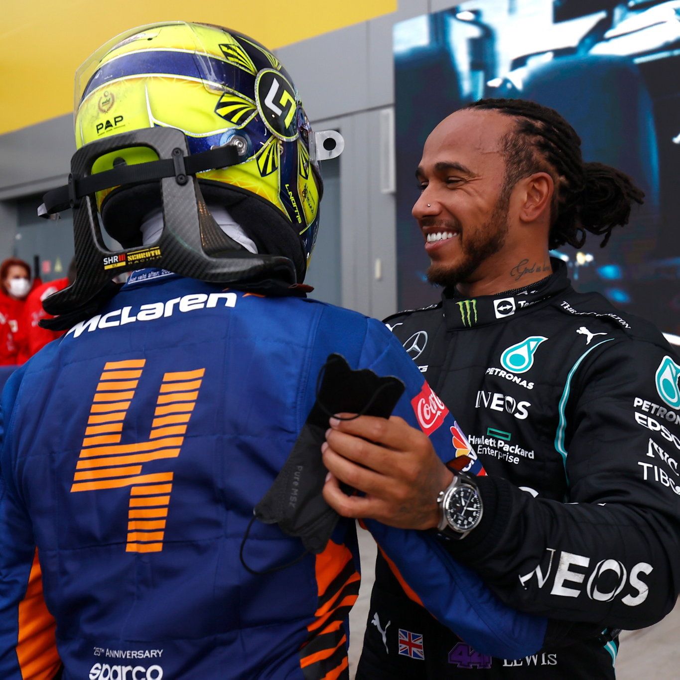 (L to R): Lando Norris (GB