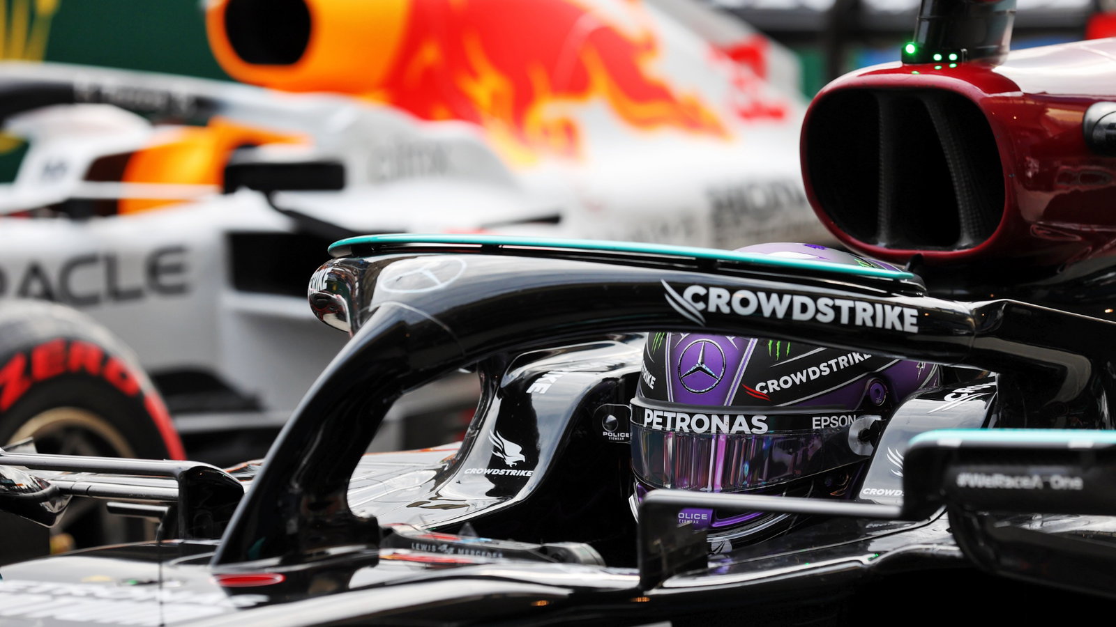 Fastest in qualifying Lewis Hamilton (GBR) Mercedes AMG F1 W12 in qualifying parc ferme.