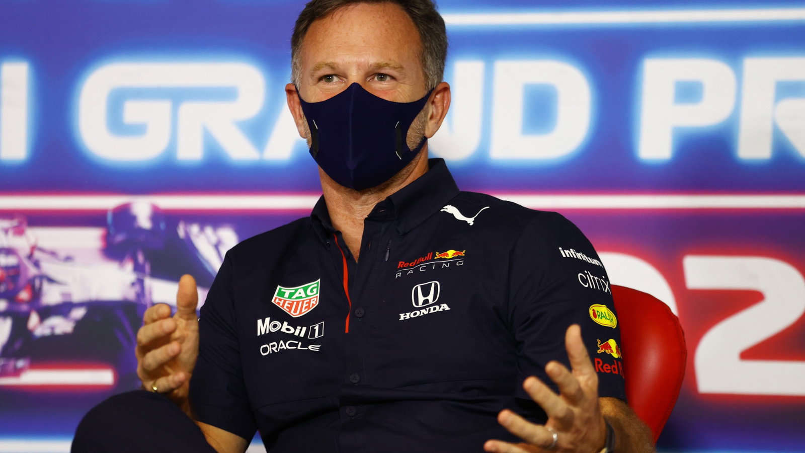Christian Horner (GBR) Red Bull Racing Team Principal in the FIA Press Conference.