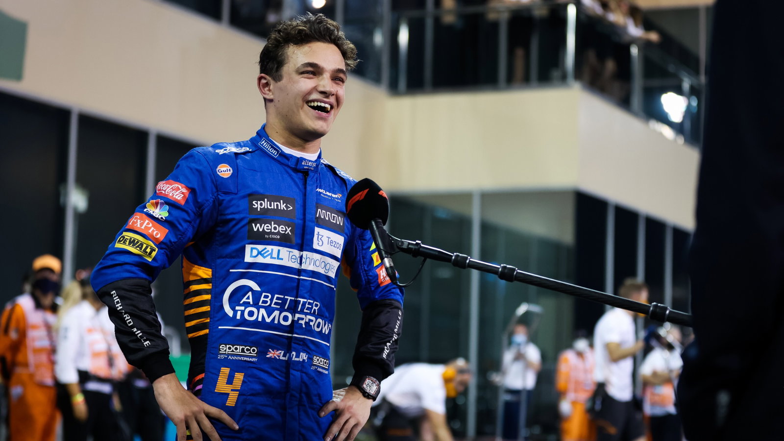 Lando Norris (GBR) McLaren in qualifying parc ferme.