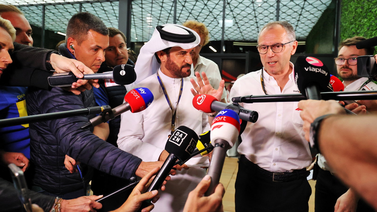 (L to R): Mohammed Bin Sulayem (UAE) FIA President and Stefano Domenicali (ITA) Formula One Presiden