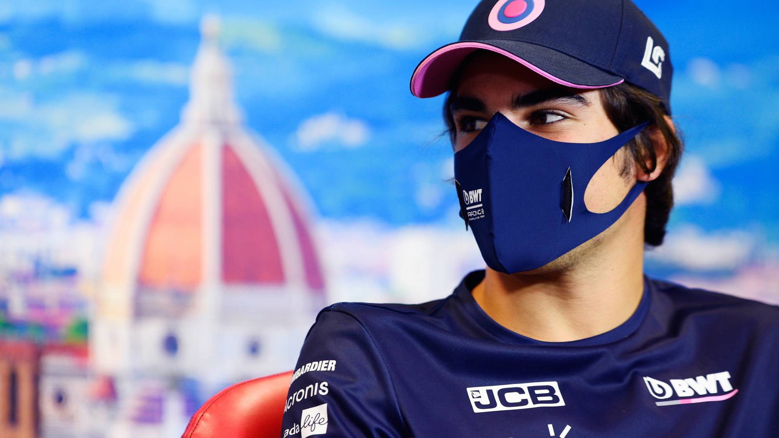 Lance Stroll (CDN) Racing Point F1 Team in the FIA Press Conference.