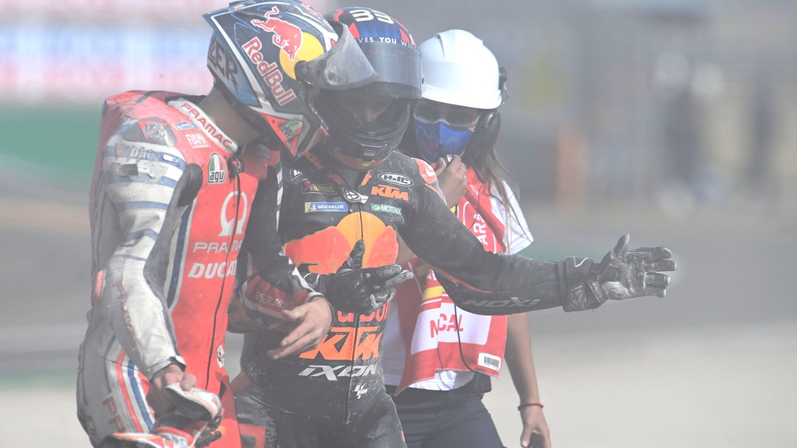 Jack Miller, Brad Binder, Teruel MotoGP race. 25 October 2020