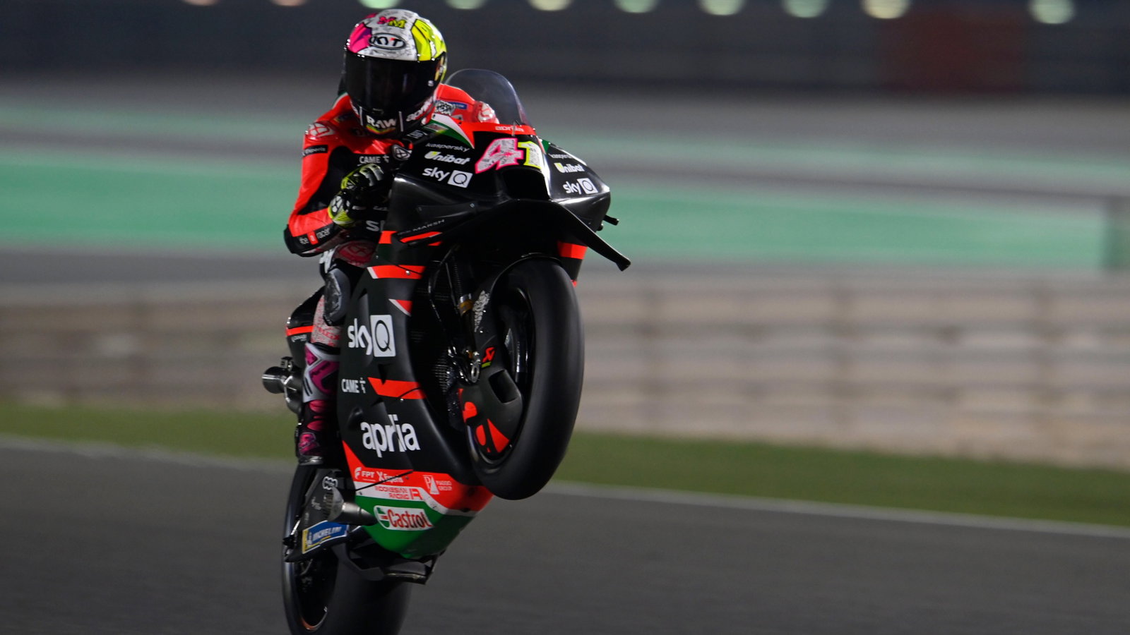 Aleix Espargaro wheelie, Qatar MotoGP test, 7 March 2021
