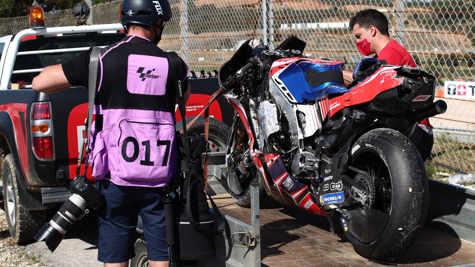 Jorge Martin crashed bike, Portuguese MotoGP, 17 April 2021