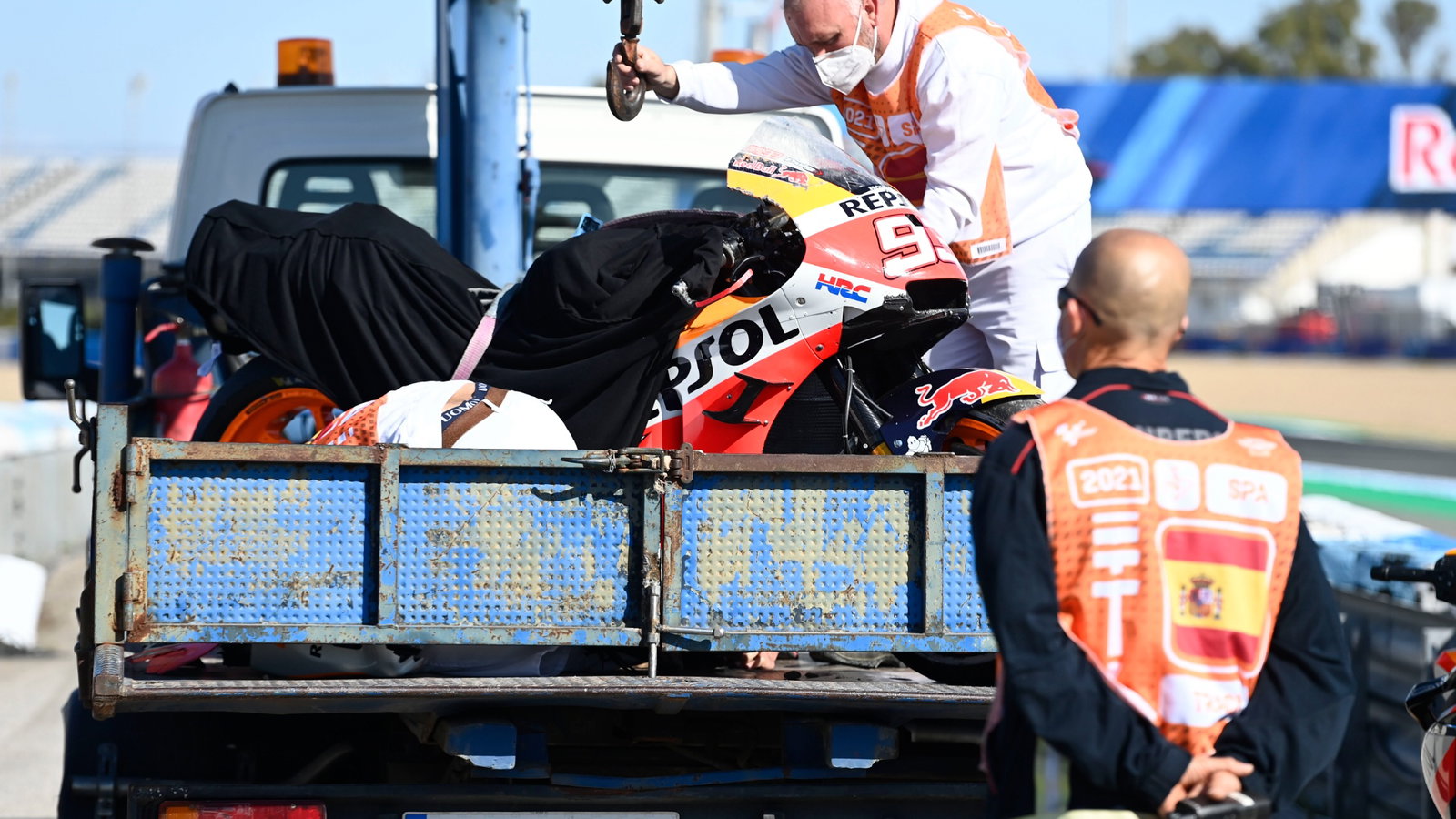 Marc Marquez, bike after crash,, MotoGP, Spanish MotoGP 1 May 2021