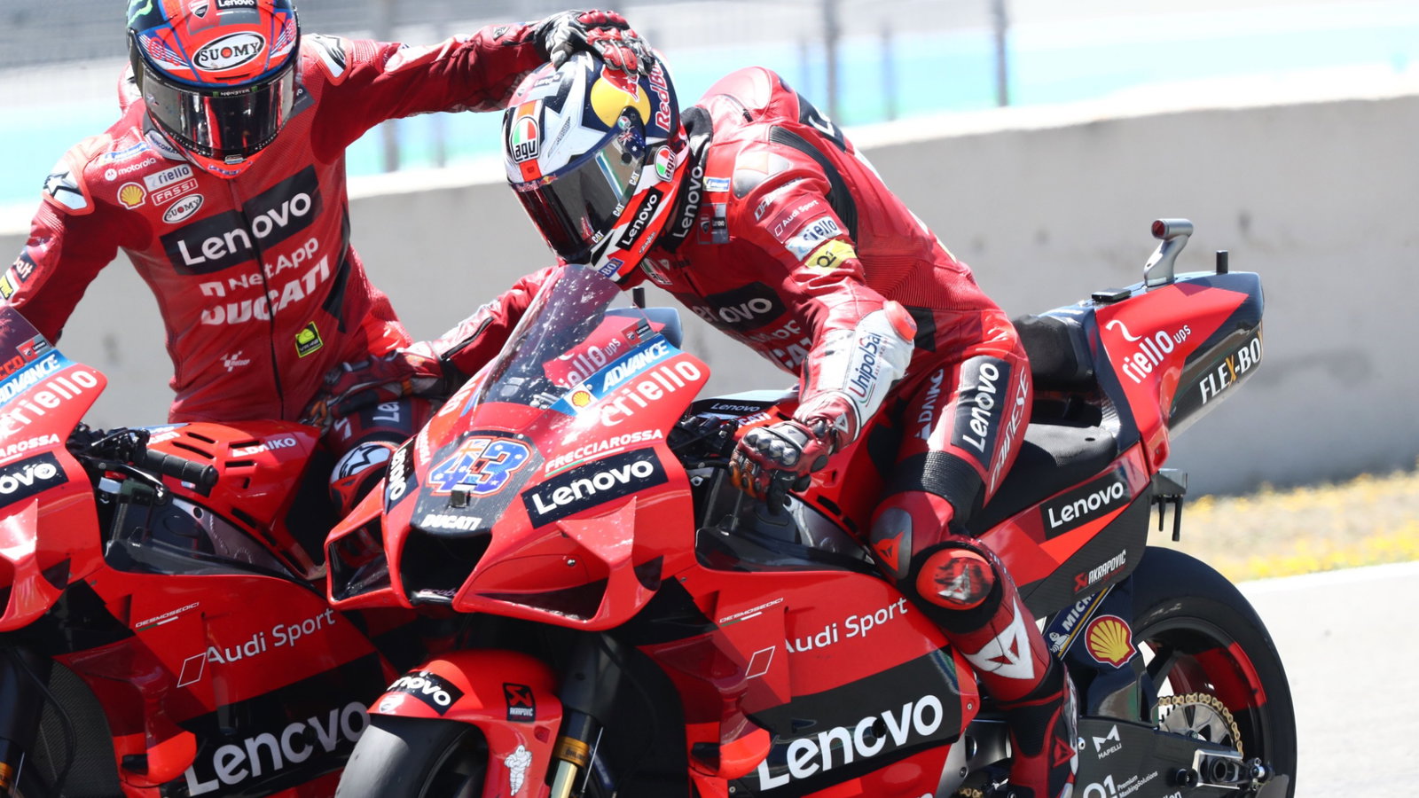 Jack Miller, Francesco Bagnaia, Spanish MotoGP race, 2 May 2021