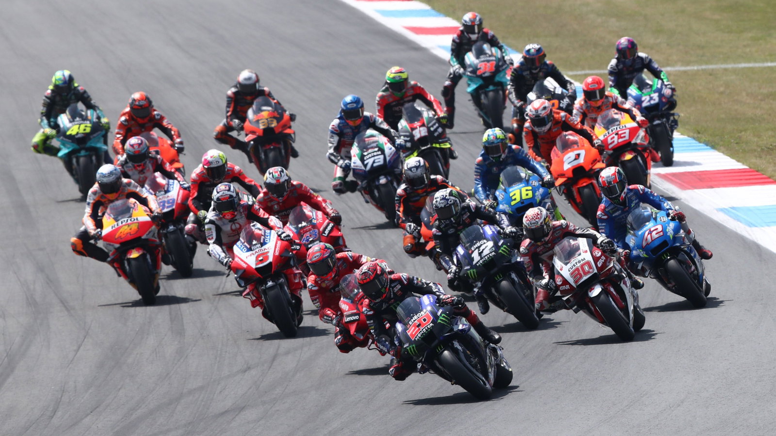 Fabio Quartararo race start, Dutch MotoGP race, 27 June 2021