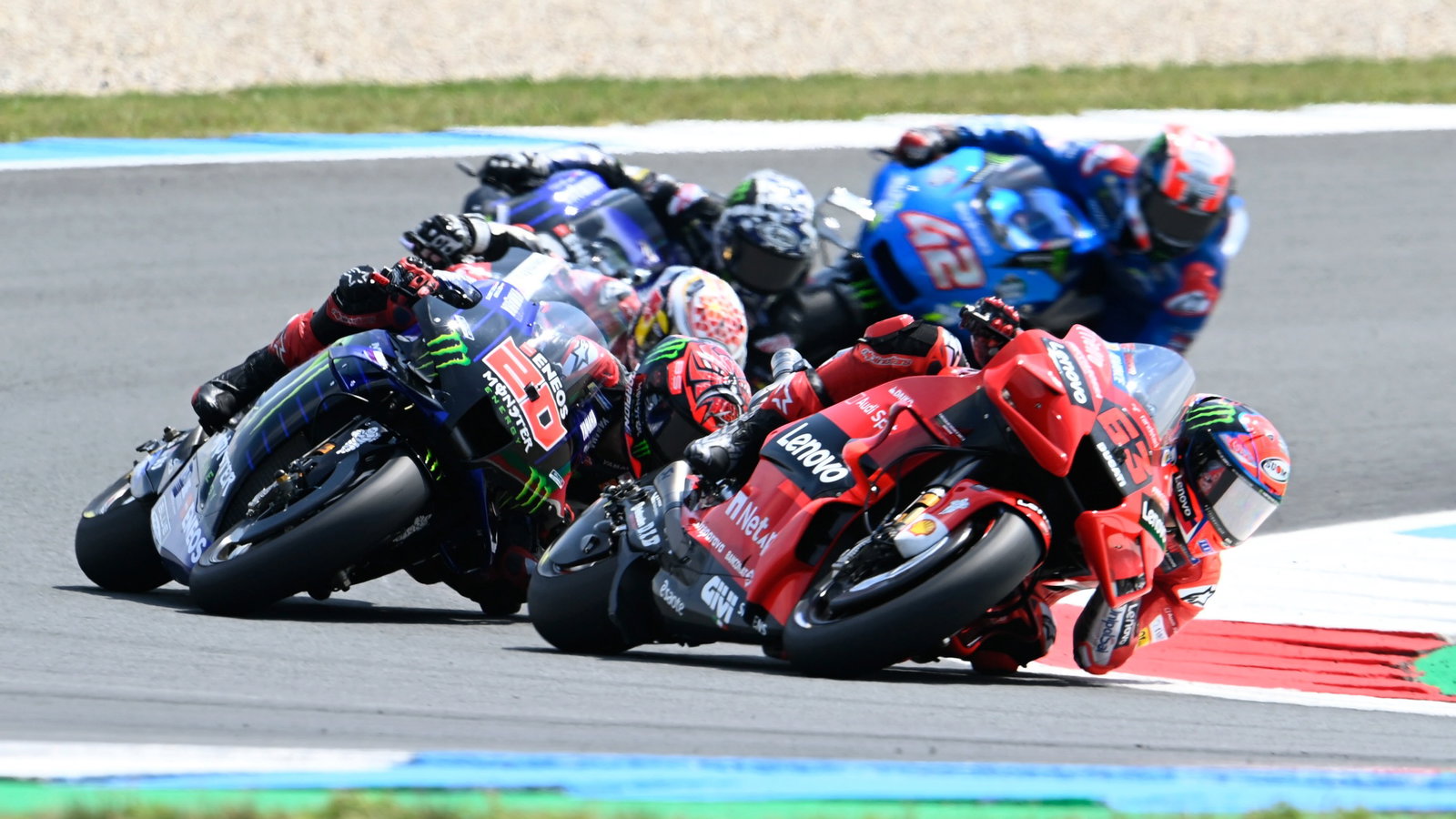 Francesco Bagnaia race start, Dutch MotoGP race, 27 June 2021