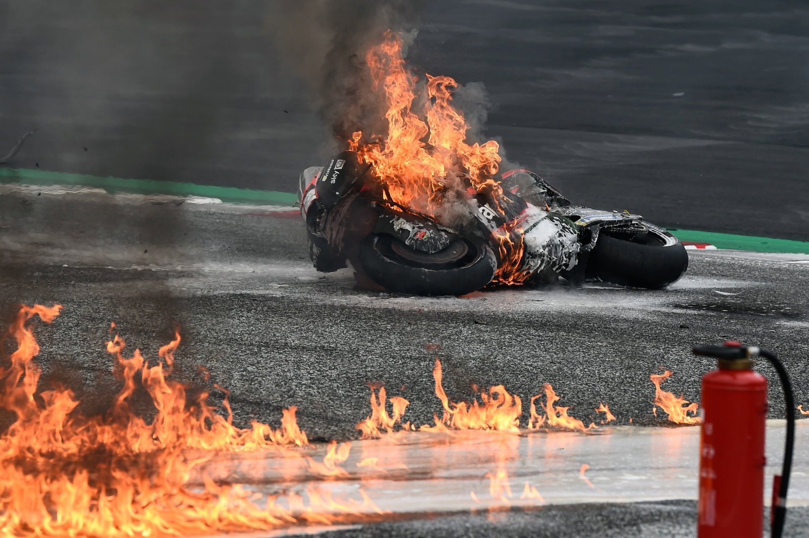 Fire, Styria MotoGP race, 8 August 2021