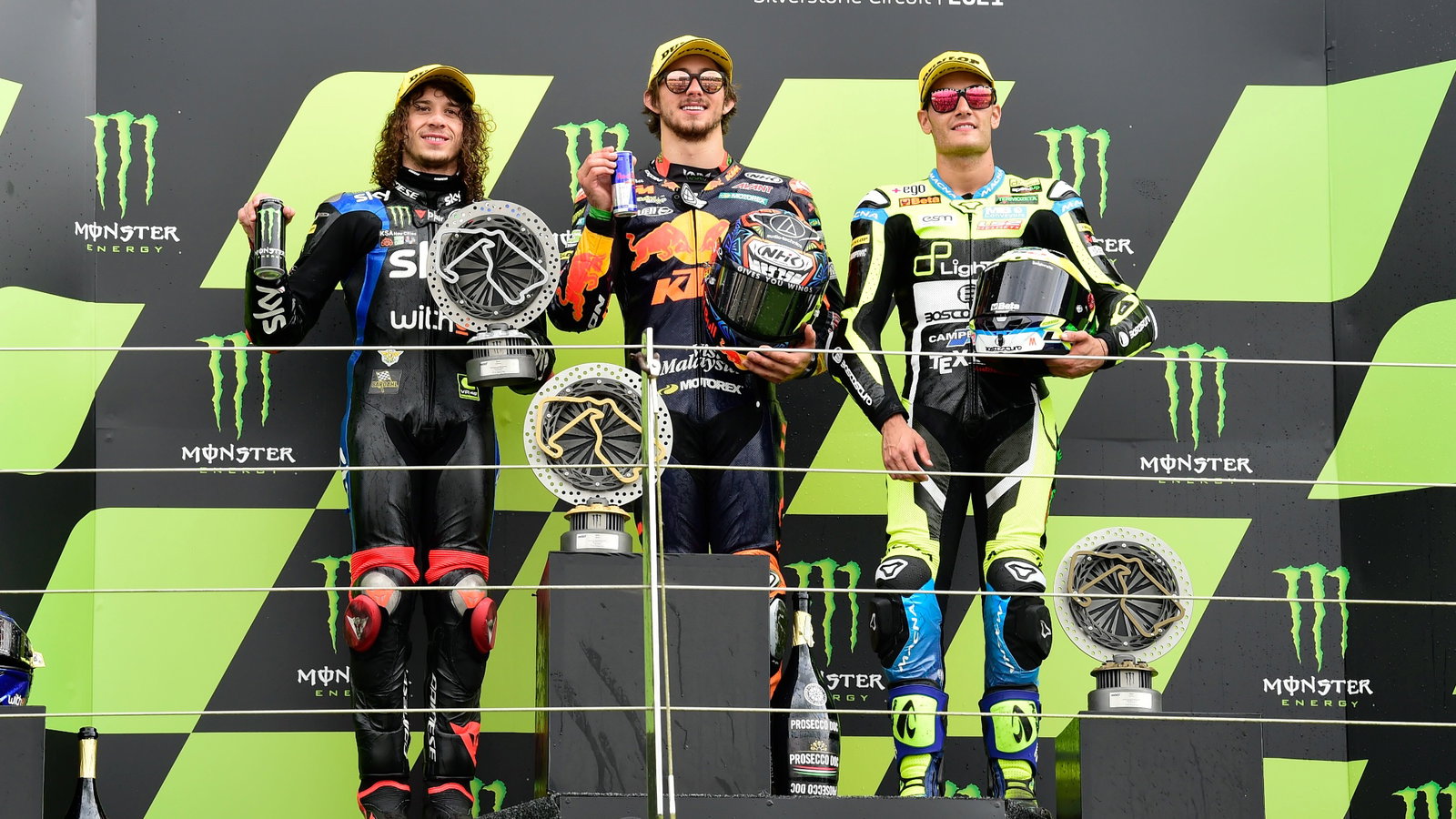 Marco Bezzecchi, Remy Gardner, Jorge Navarro, Moto2 race, British MotoGP 29 August 2021