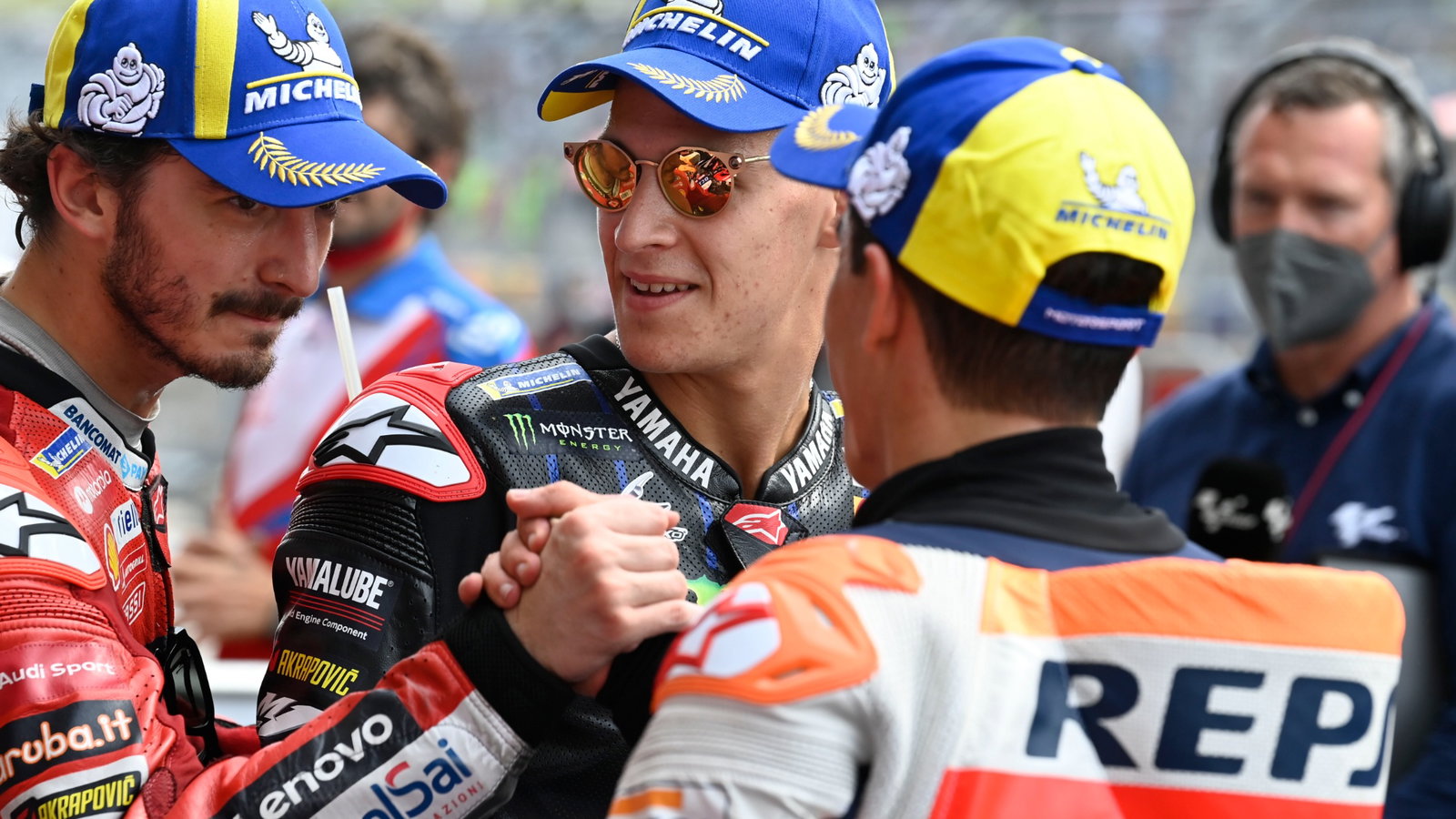 Francesco Bagnaia, Fabio Quartararo, Marc Marquez, MotoGP, Grand Prix of the Americas, 2 October 2021