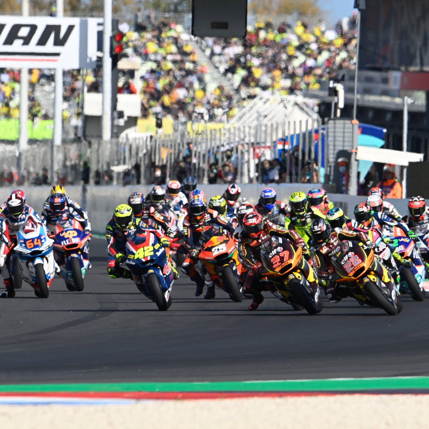 Sam Lowes, Moto2 race start, Emilia-Romagna MotoGP, 24 October 2021