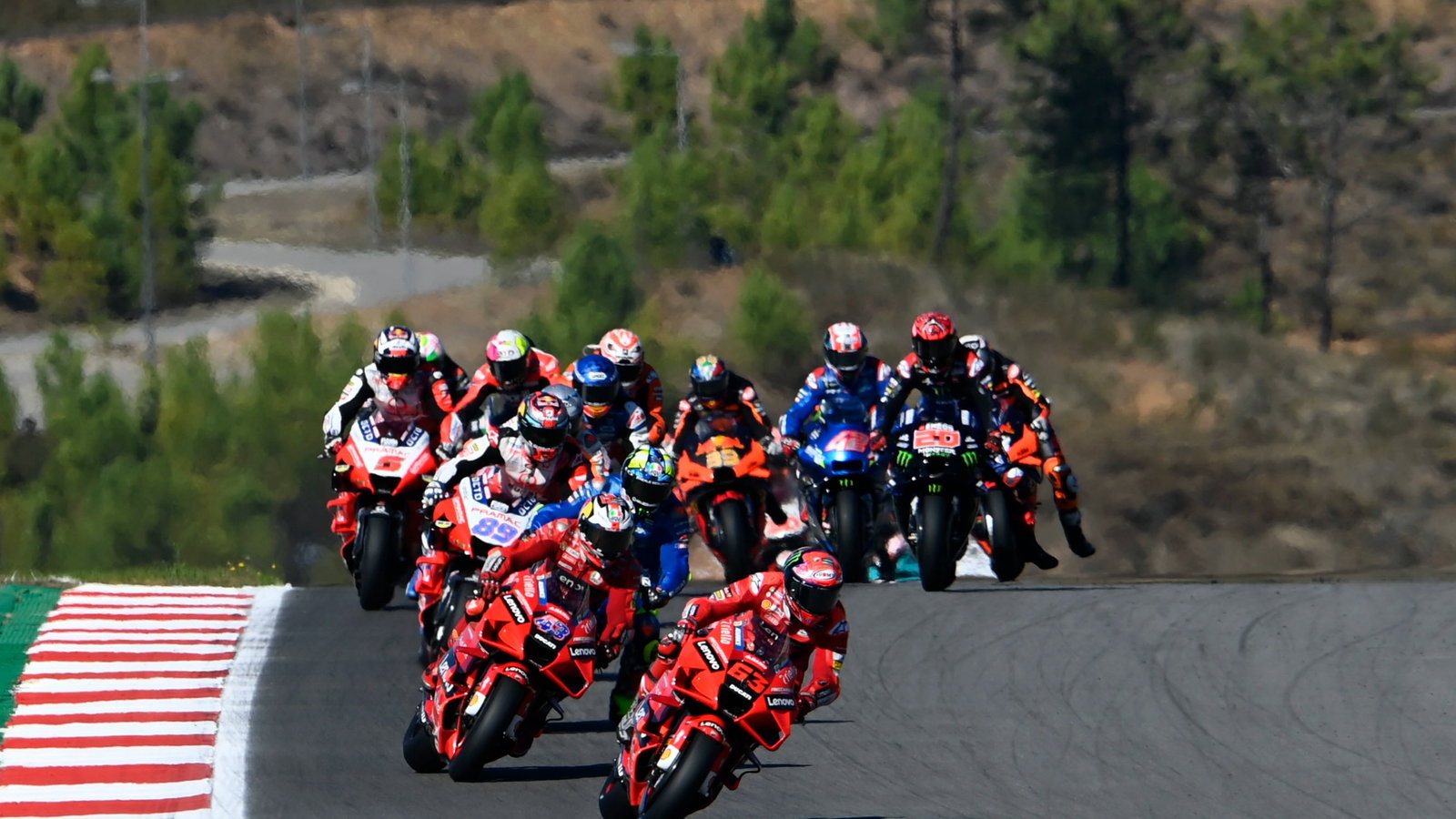 Francesco Bagnaia race start, Algarve MotoGP, 7 November 2021