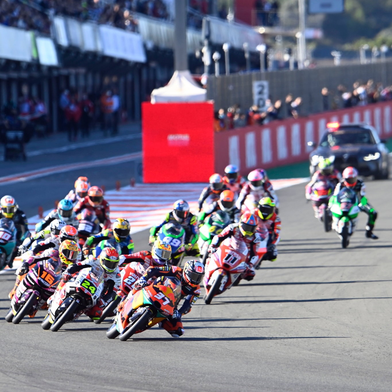 Pedro Acosta race start, Moto3 race, Valencia MotoGP, 14 November 2021