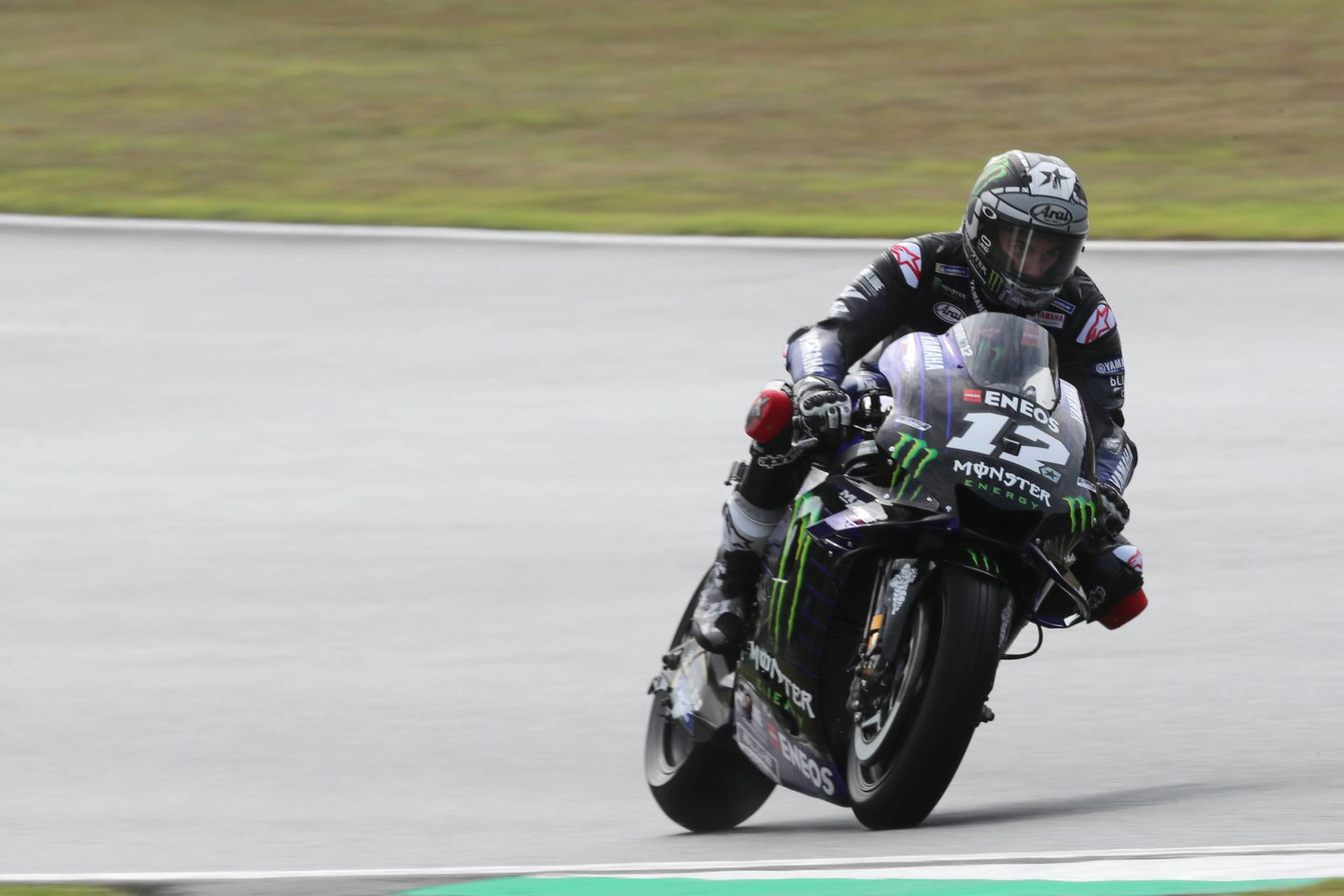 Vinales leads wet warm-up from Crutchlow at Aragon