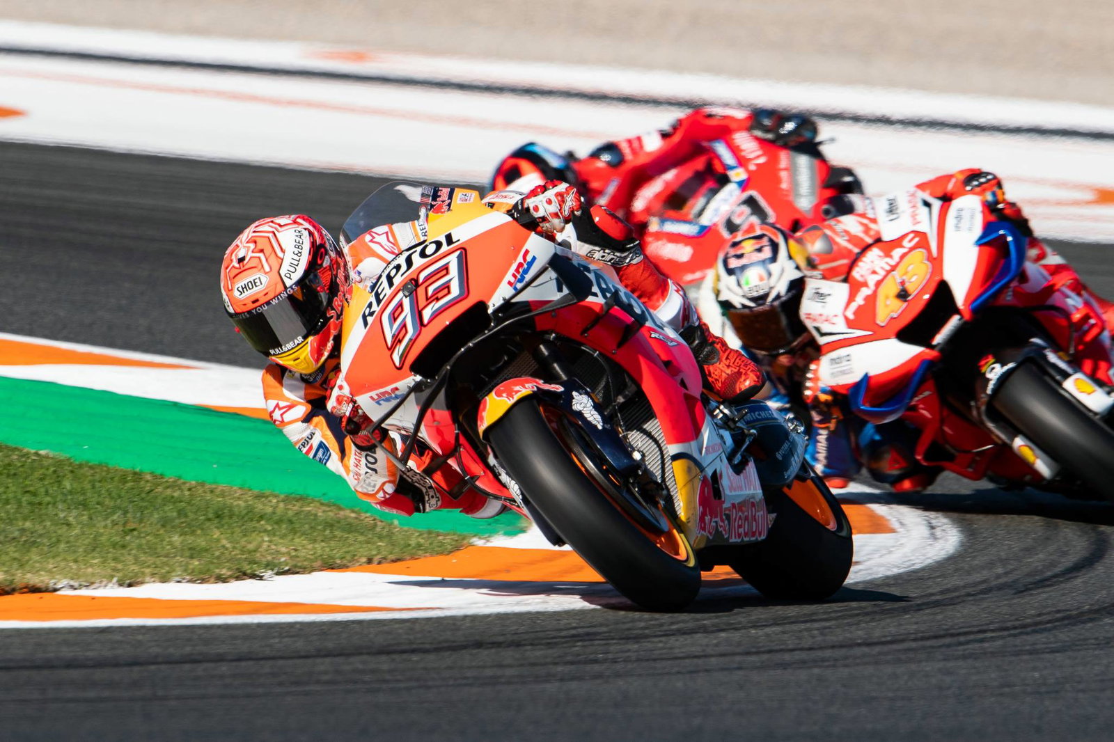 Marquez recovers from fall to lead Valencia MotoGP warm-up
