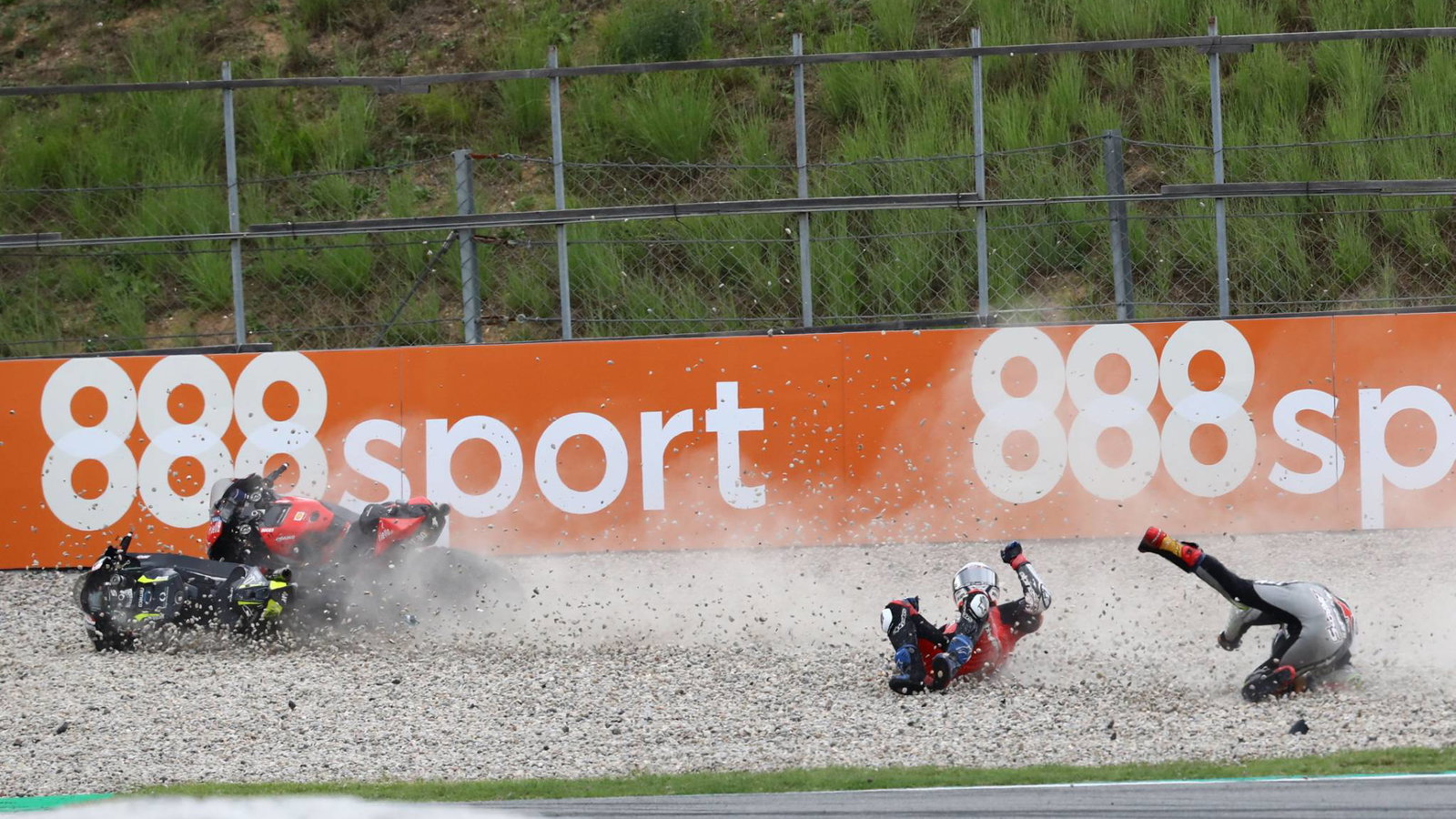 Andrea Dovizioso, Johann Zarco crash, Catalunya MotoGP. 27 September 2020