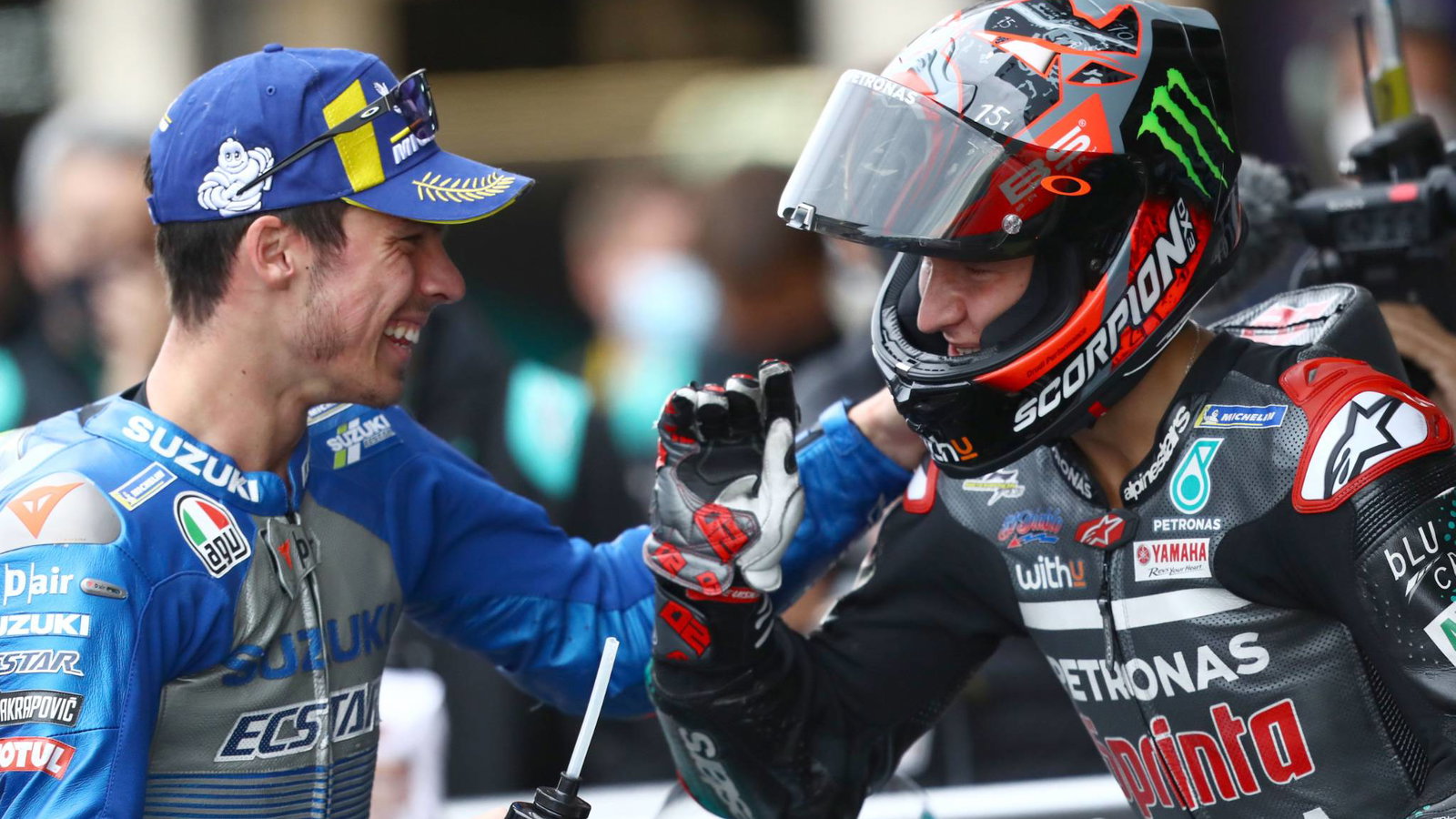 Joan Mir Fabio Quartararo , Catalunya MotoGP. 27 September 2020