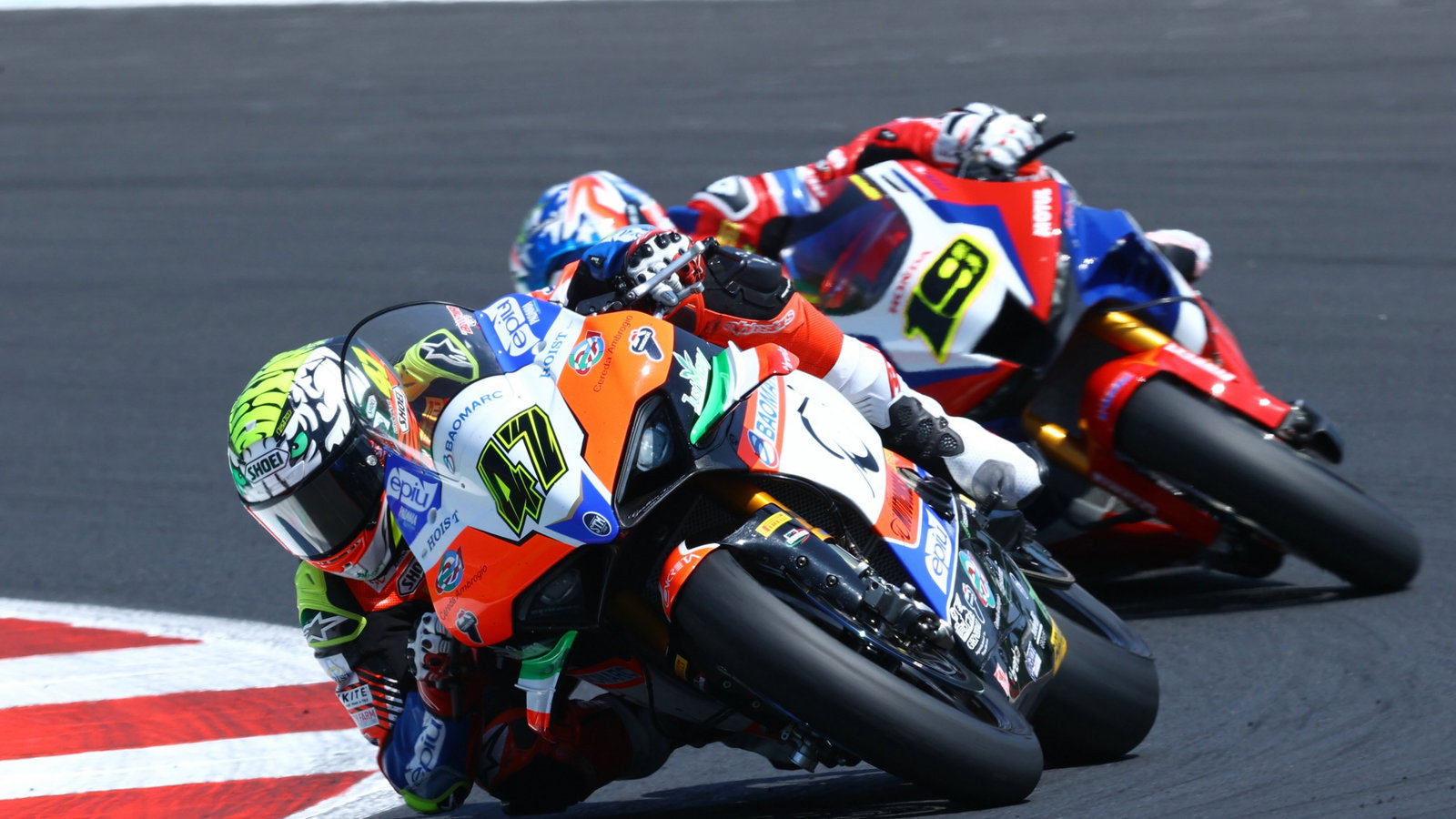 Axel Bassani and Alvaro Bautista, Misano WorldSBK race2 2021